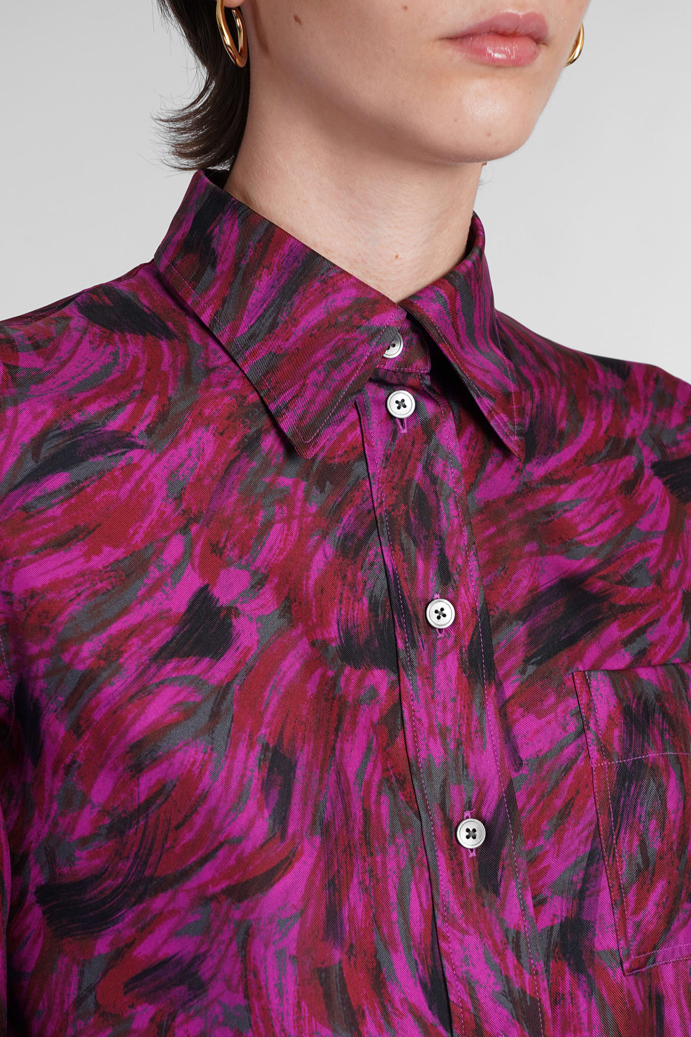 Shop Lanvin Shirt In Fuxia Silk