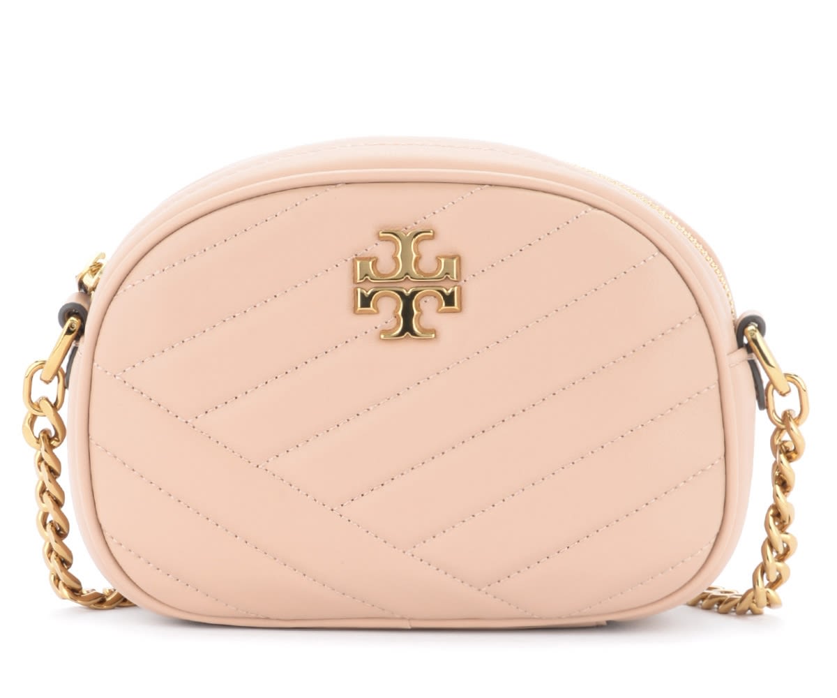 Tory Burch Kira Small Chevron Shoulder Bag In Sand Quilted Leather