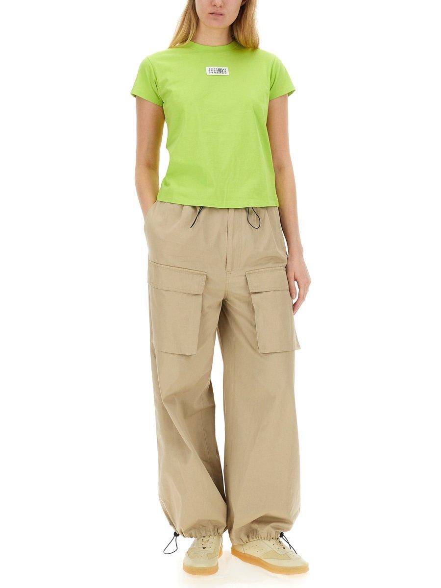 Mm6 Maison Margiela Utility Cargo Pants Drawstring Waist In Beige
