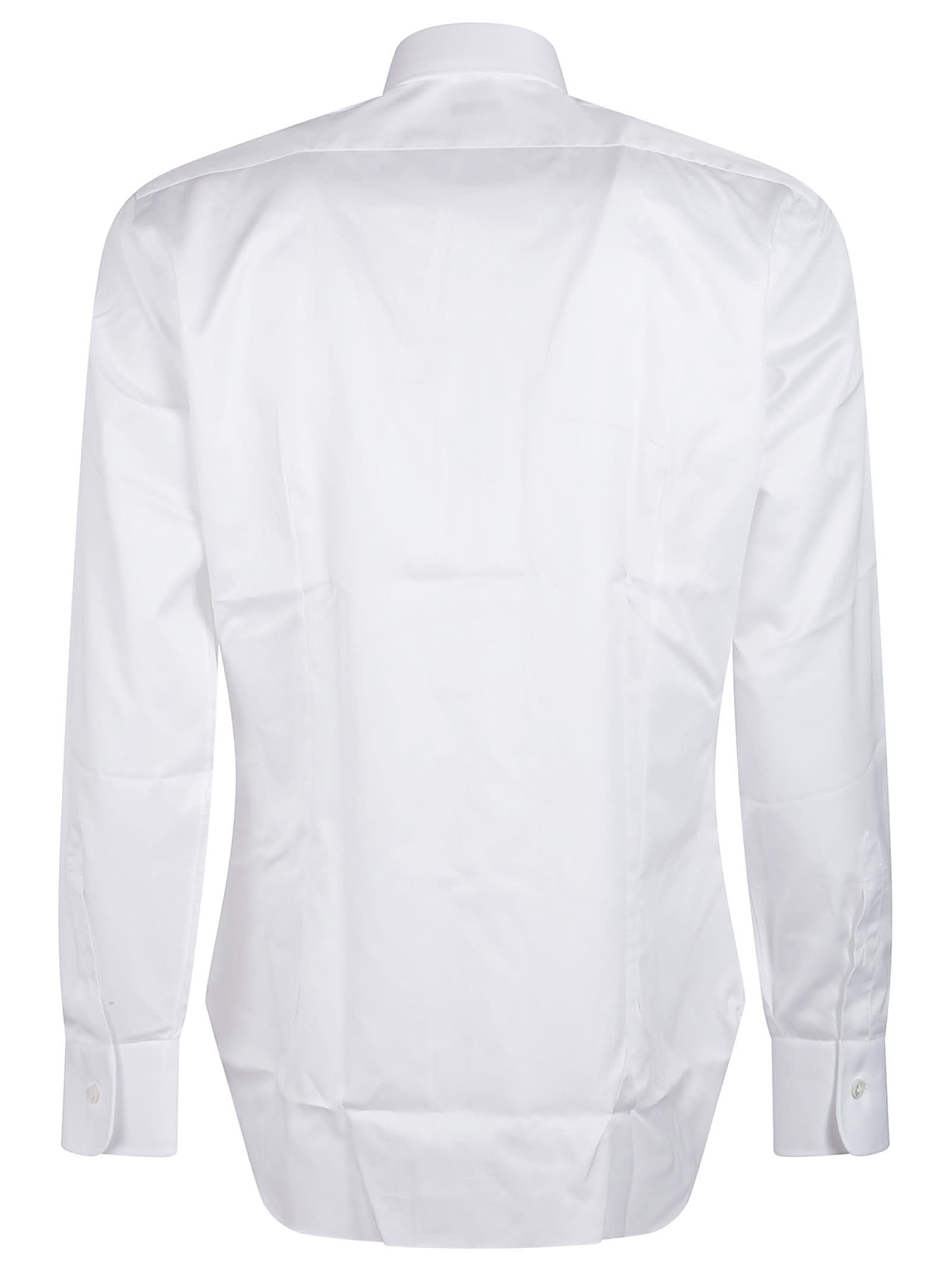 Barba Napoli Long Sleeve Neck Shirt In Bianco