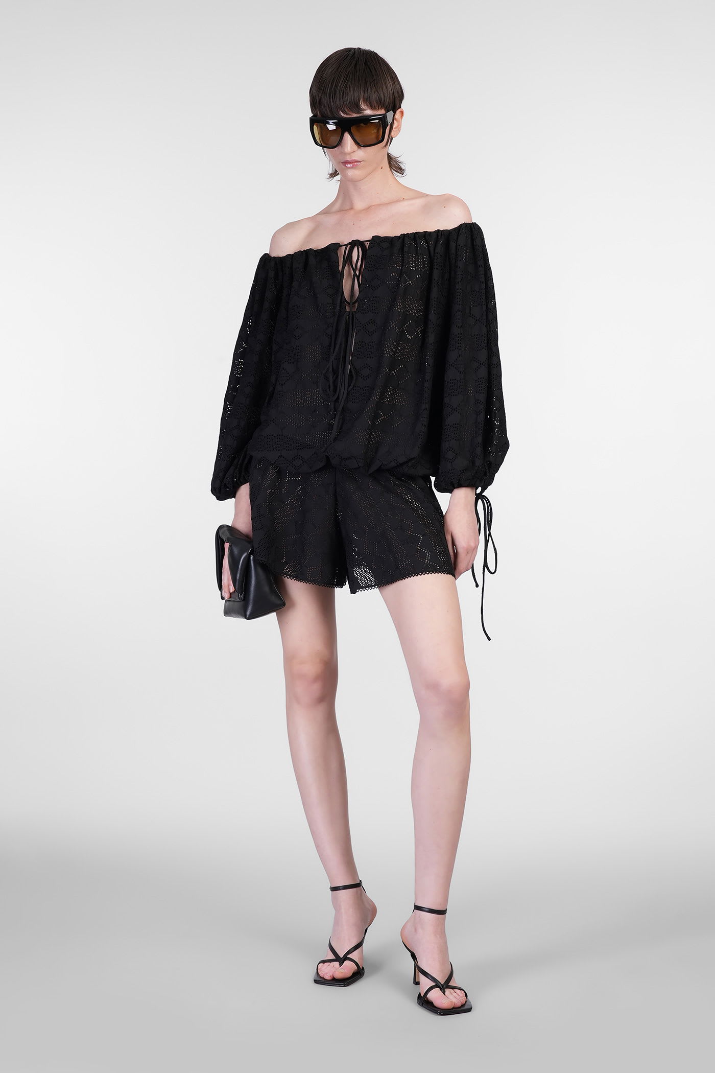 The Andamane Wilma Playsuit Jumpsuit In Black Cotton In Black