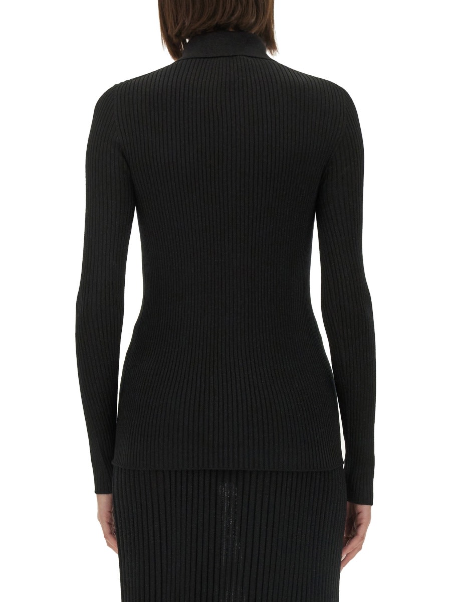 Shop Kiton Ribbed Sweater. In Black