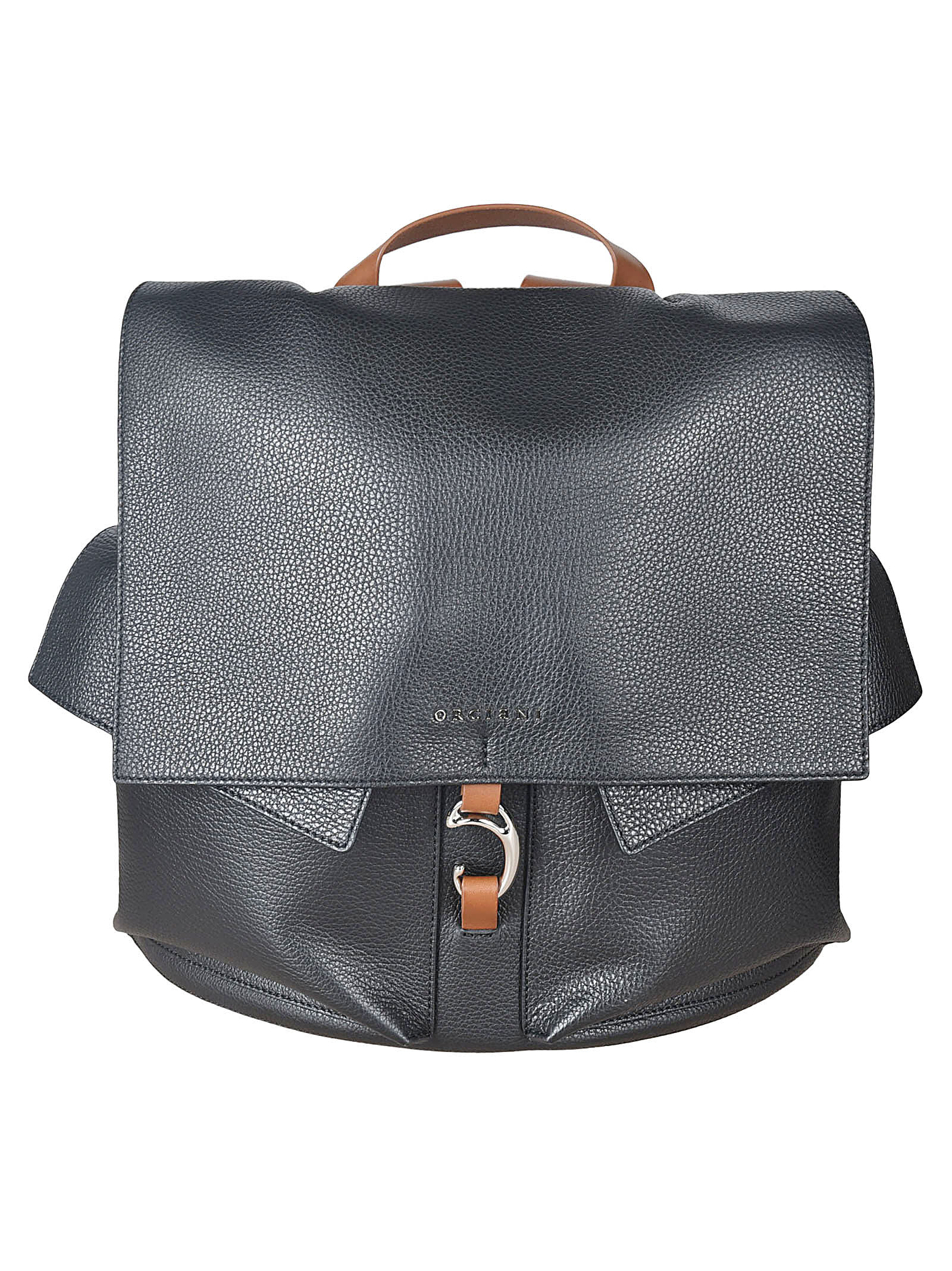 ORCIANI LEATHER FLAP BACKPACK,11294511