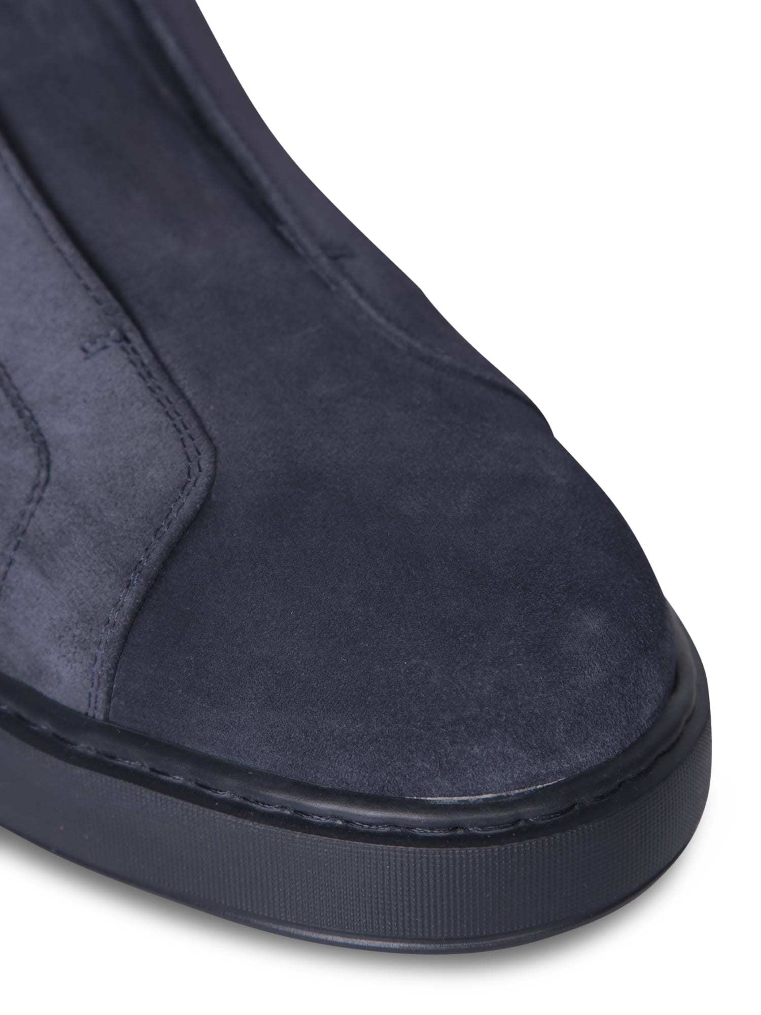 Shop Santoni Victory Blue Suede Sneakers