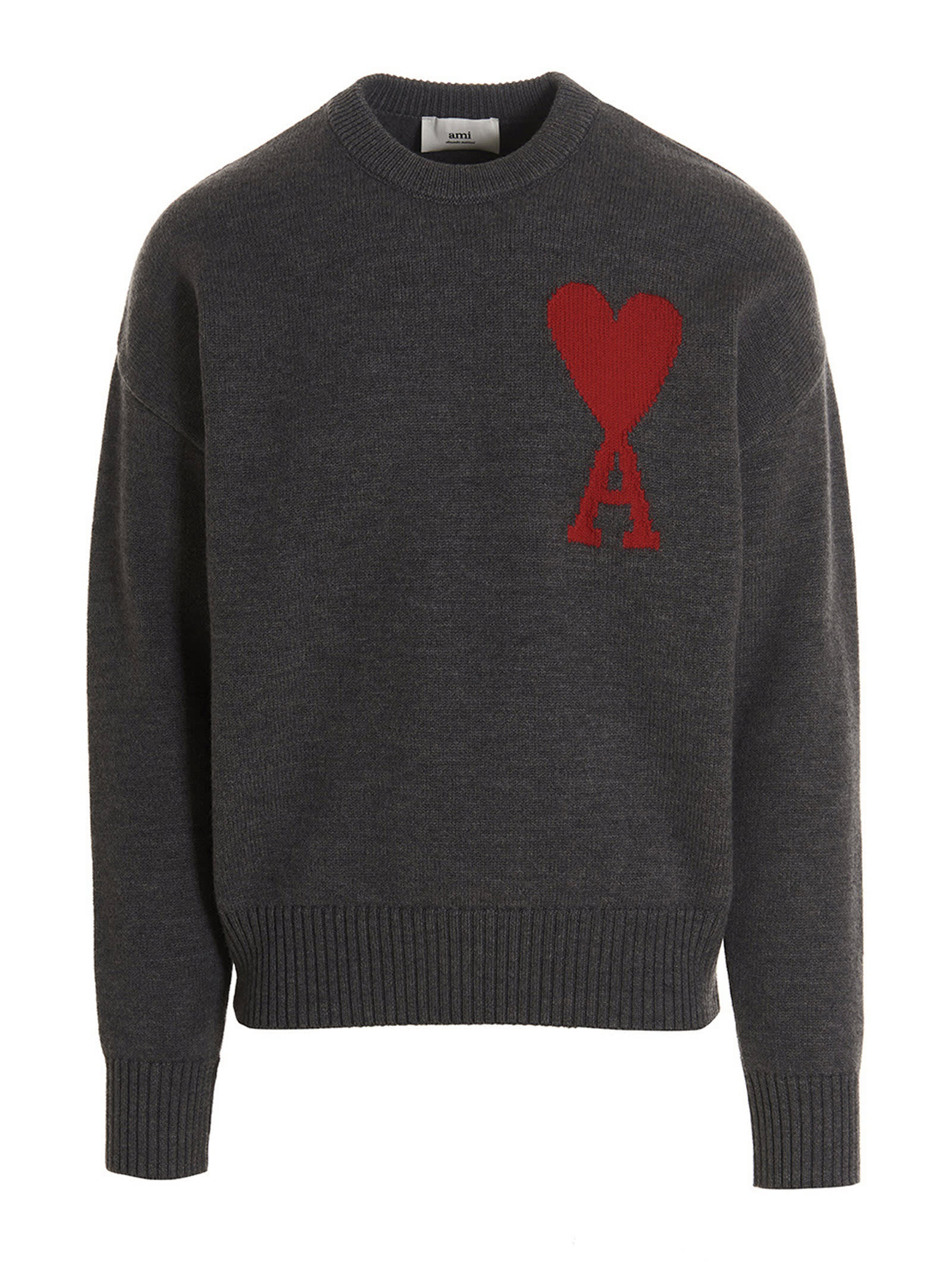 Ami Alexandre Mattiussi Crewneck Sweater In Grey