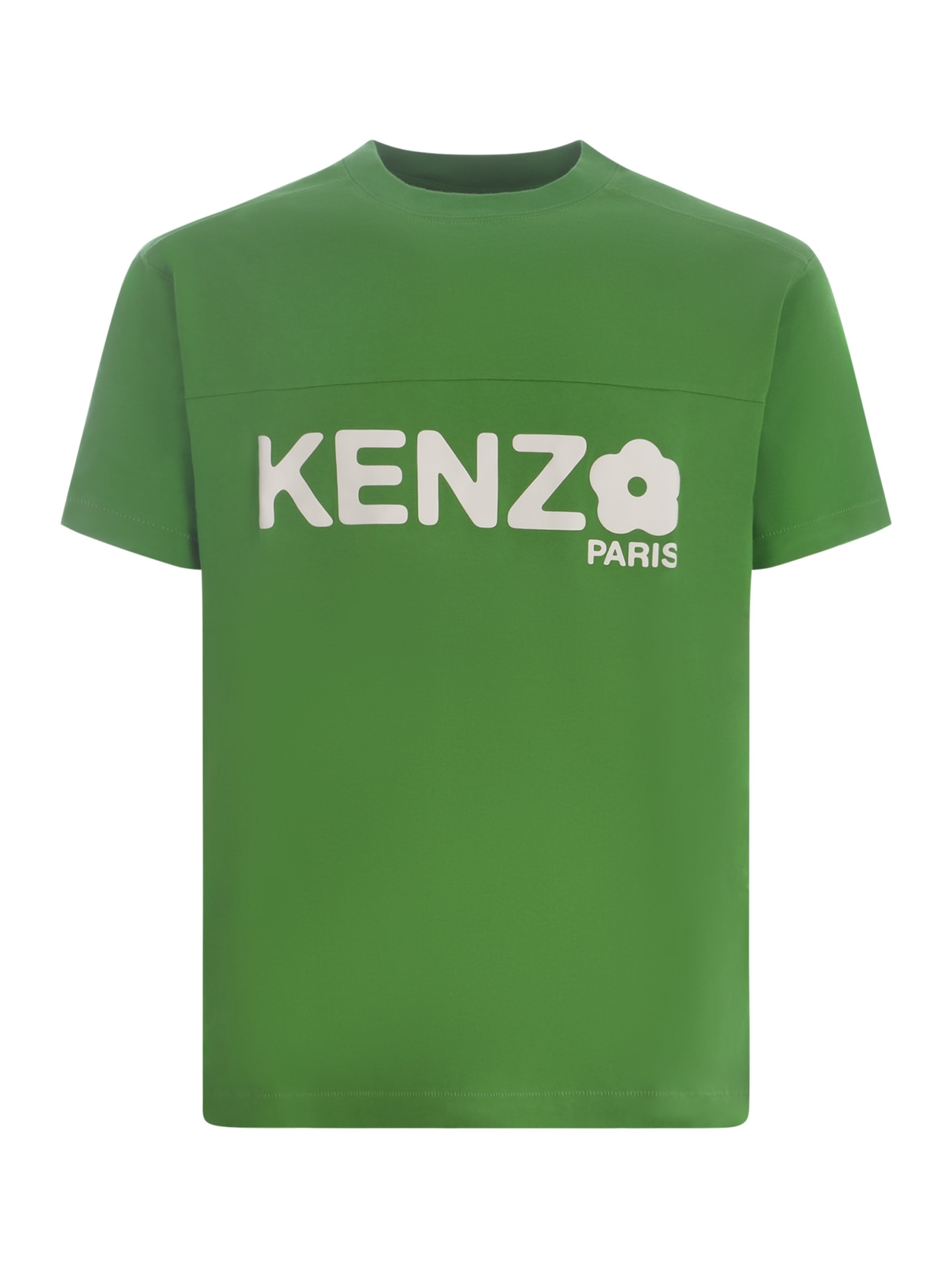 Shop Kenzo T-shirt  Boke Flower 2.0 In Cotton Available Store Pompei In Verde