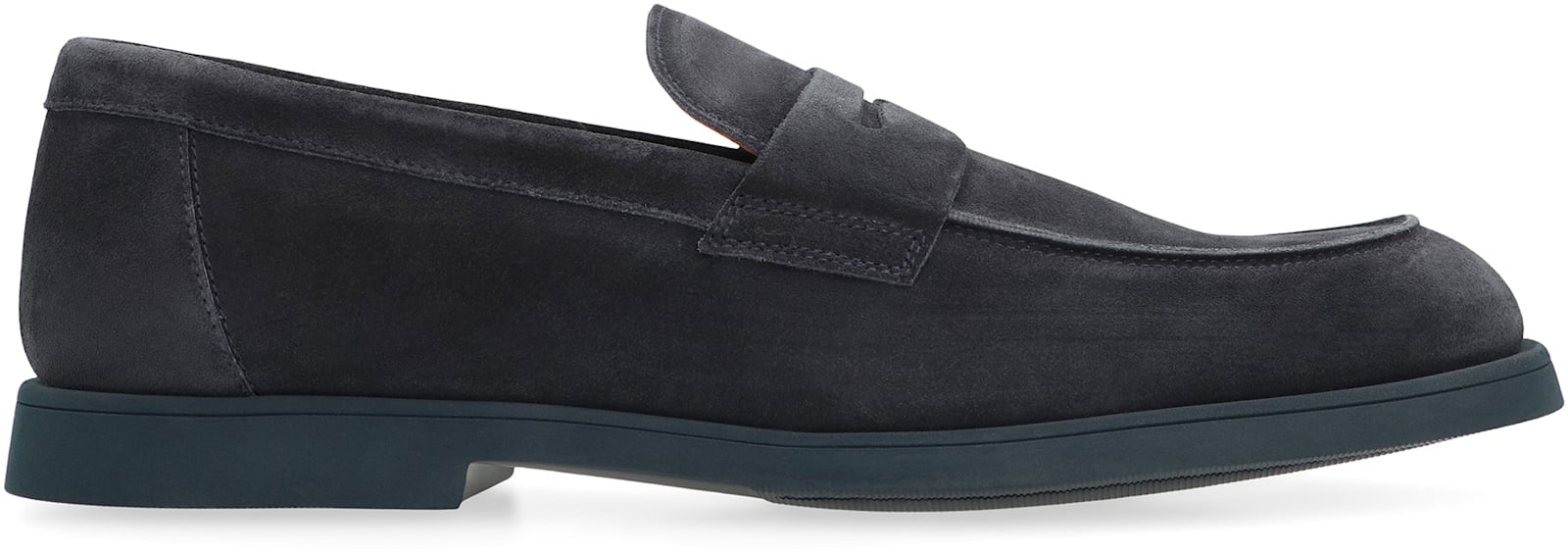 Doucal's 'standford' Black Slip-on Loafers In Blue