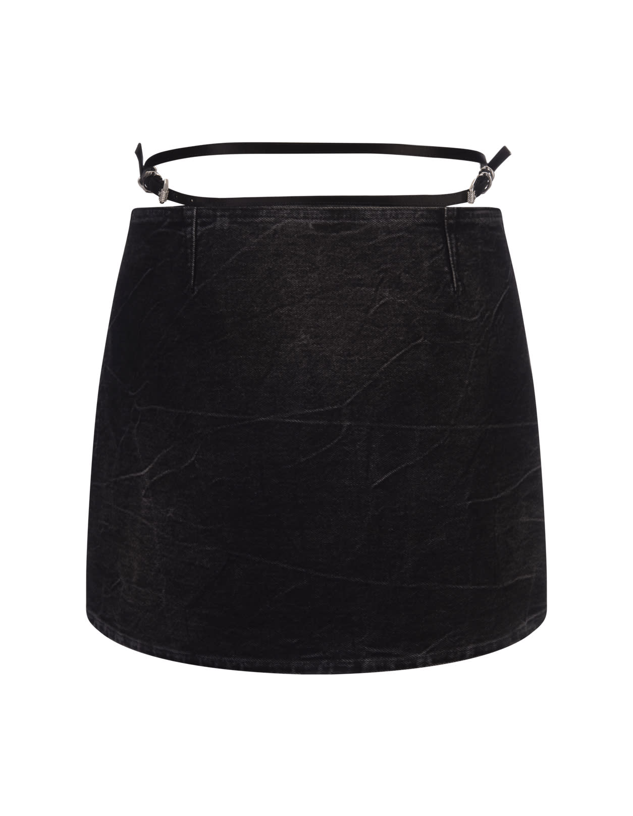 Shop Givenchy Black Denim Voyou Short Skirt