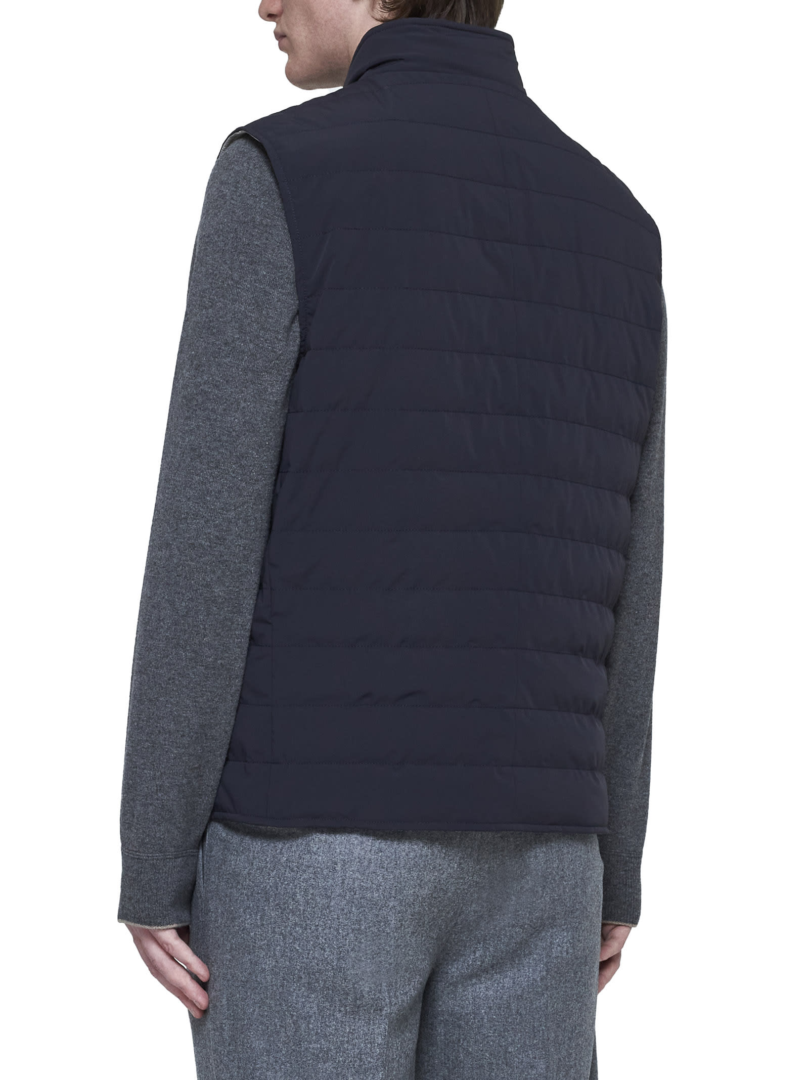 Shop Brunello Cucinelli Down Jacket In Blue