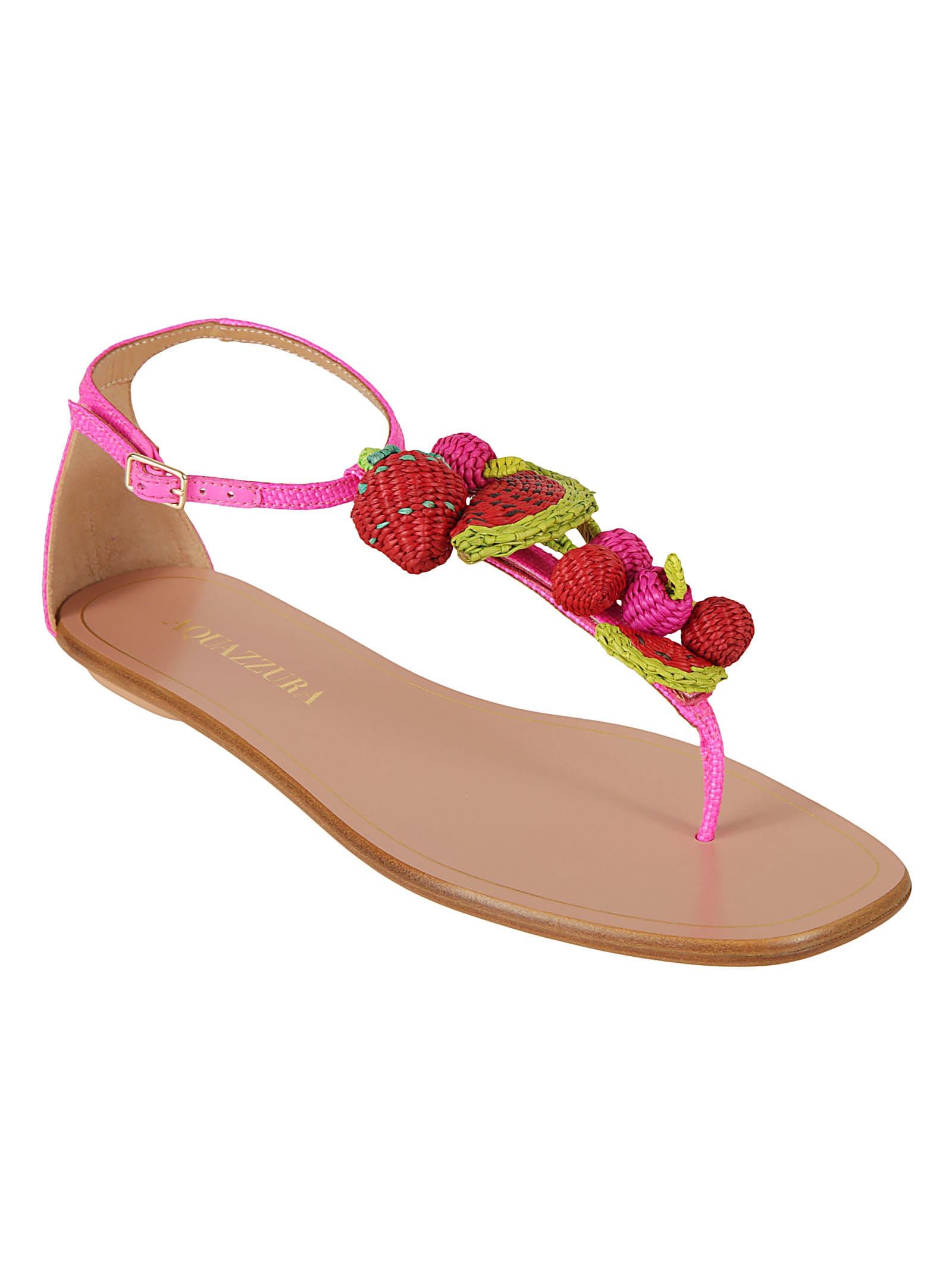 Shop Aquazzura Strawberry Punch Sandals In Ultra Pink