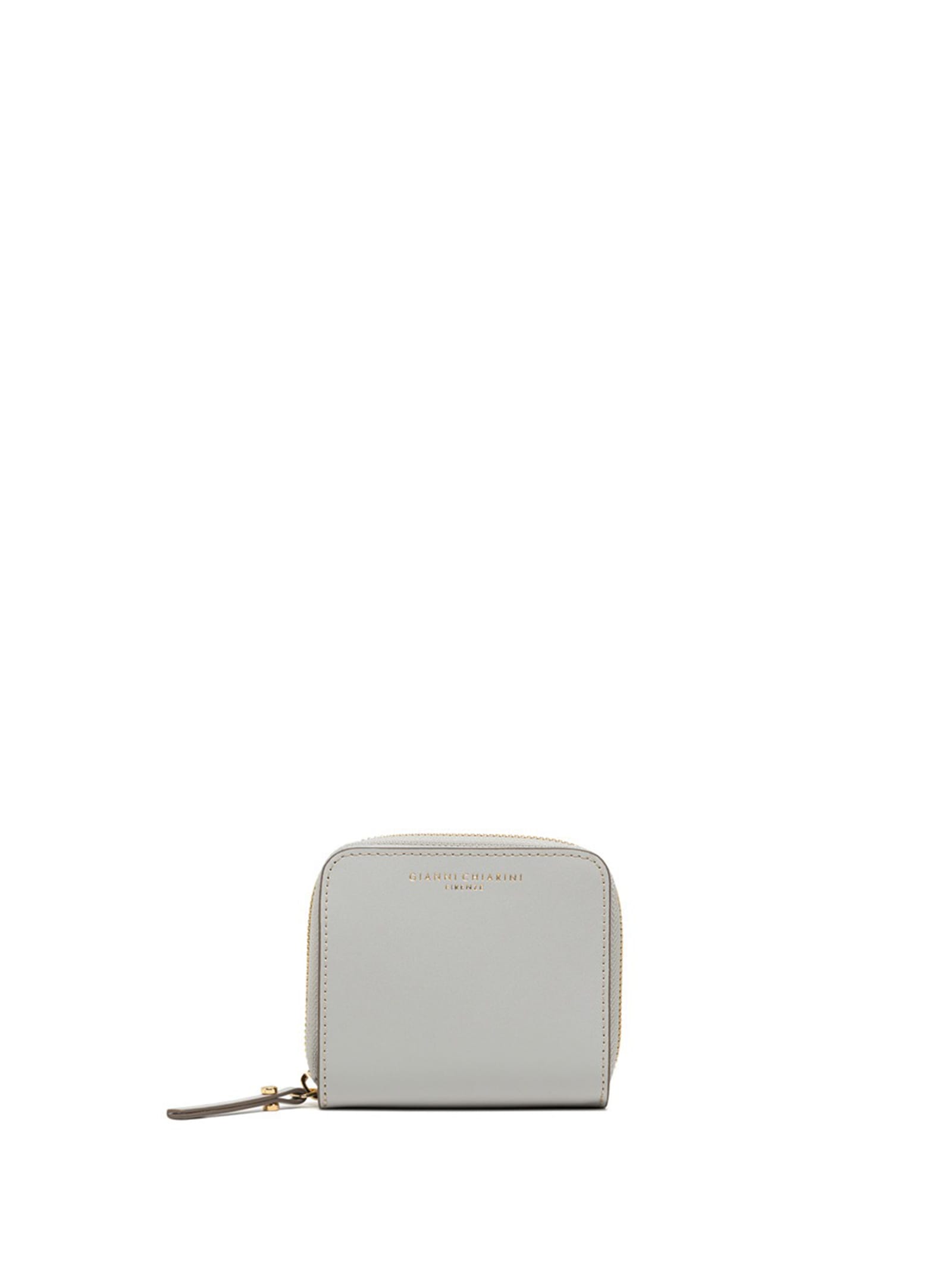 Shop Gianni Chiarini Small Gray Cowhide Wallet In Silice