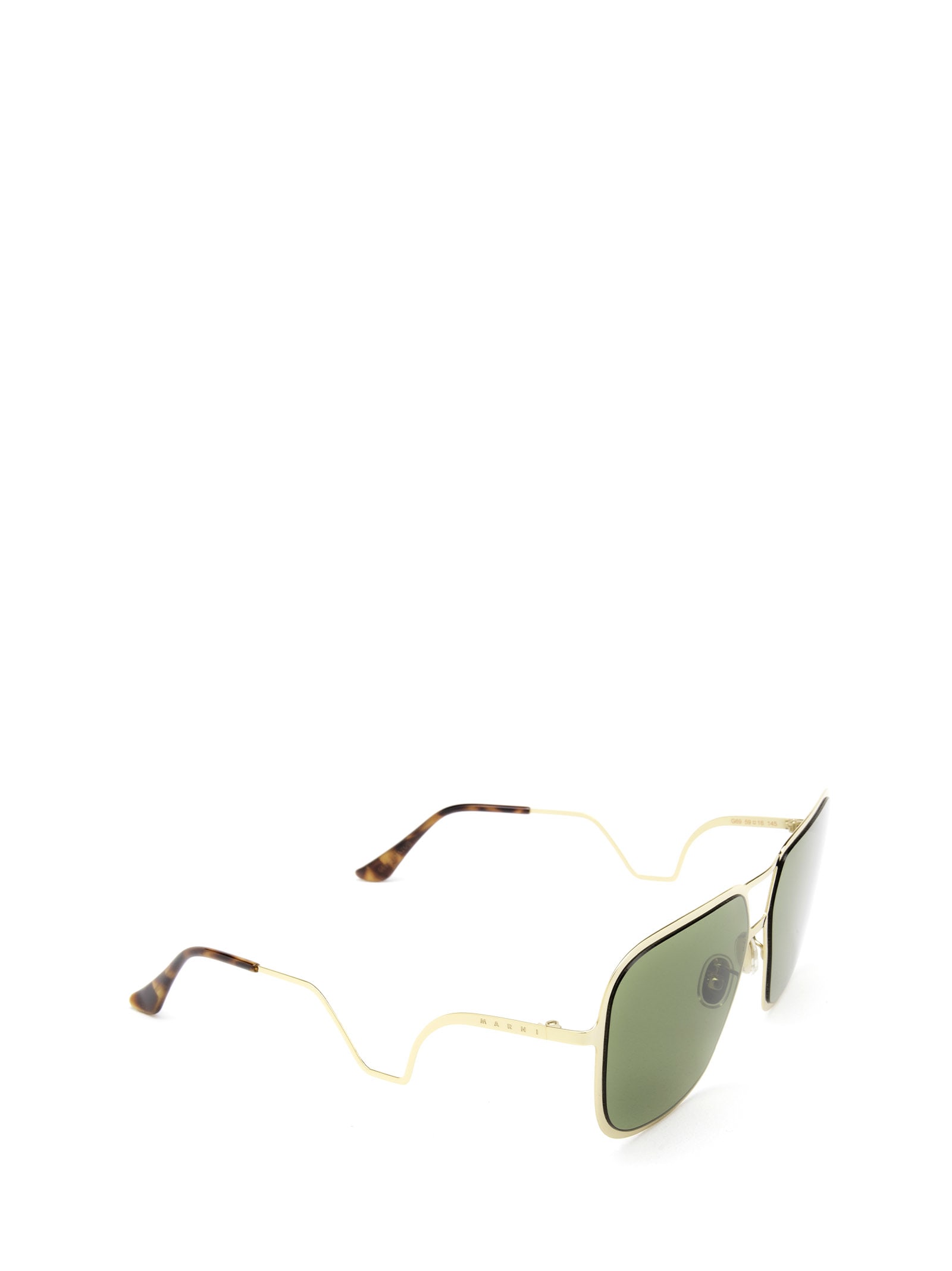 Shop Marni Eyewear Ha Long Bay Green Sunglasses