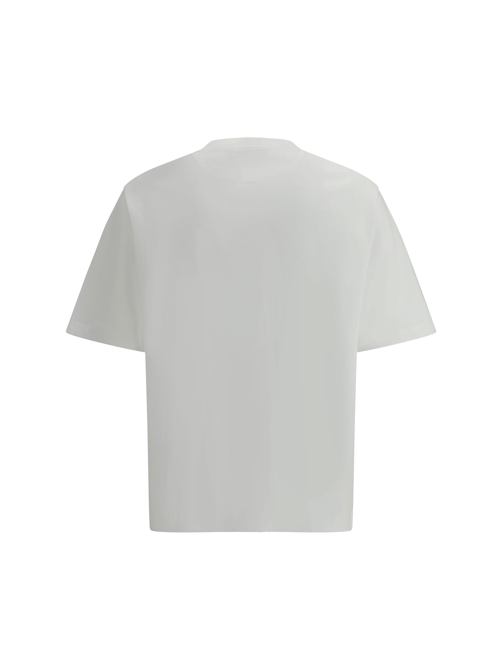 Prada T-shirt With Triangular Plaque In White