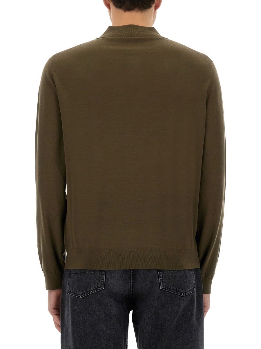Sunflower Relaxed Fit Merino Wool Polo Shirt In Brown