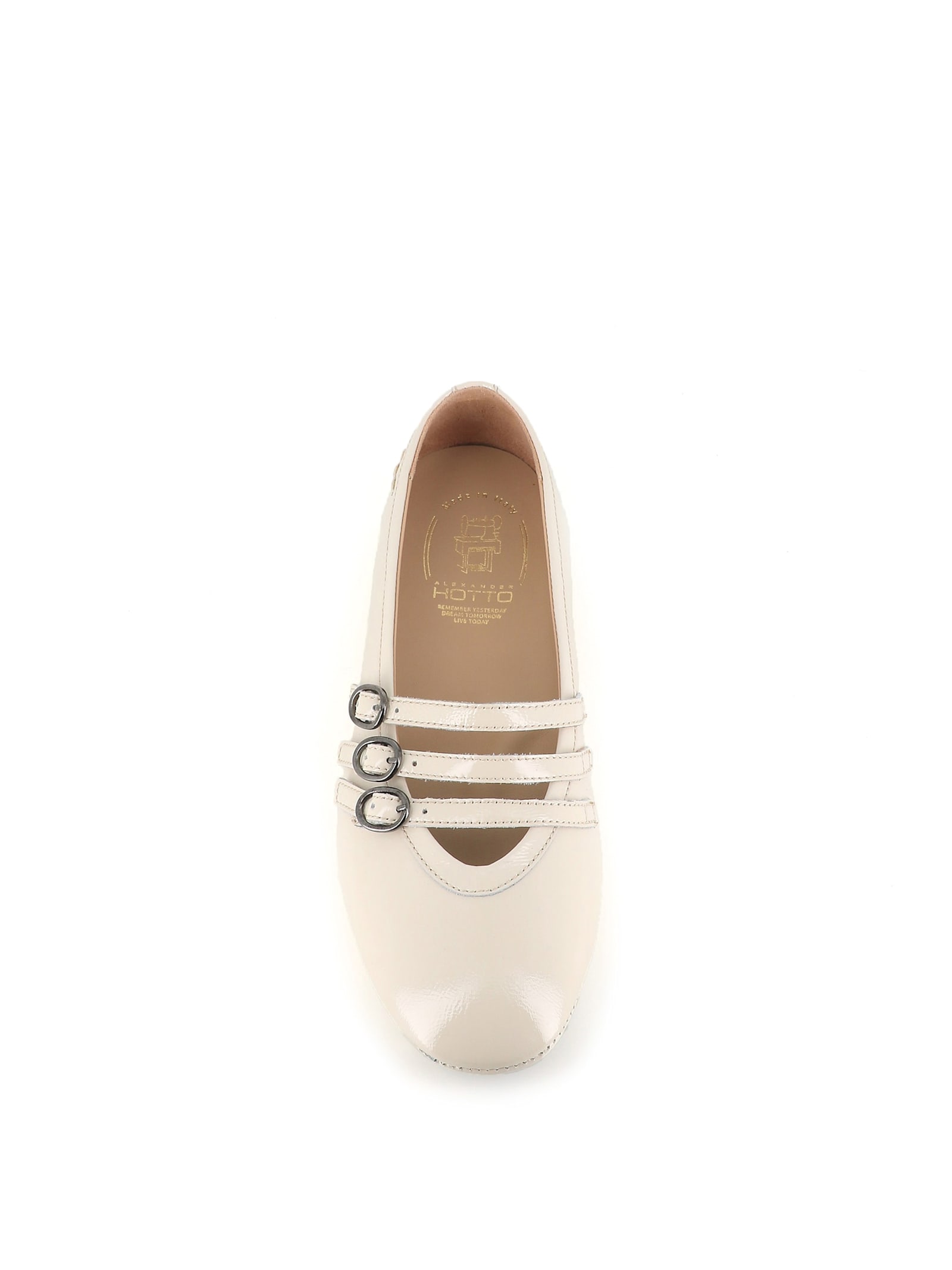 Alexander Hotto Three-buckle Ballet Flats In Ivory