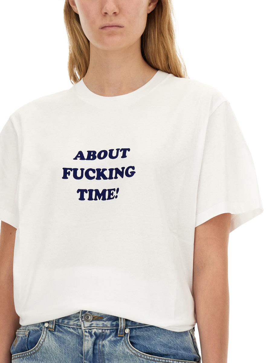 Shop Stella Mccartney T-shirt About Time In White