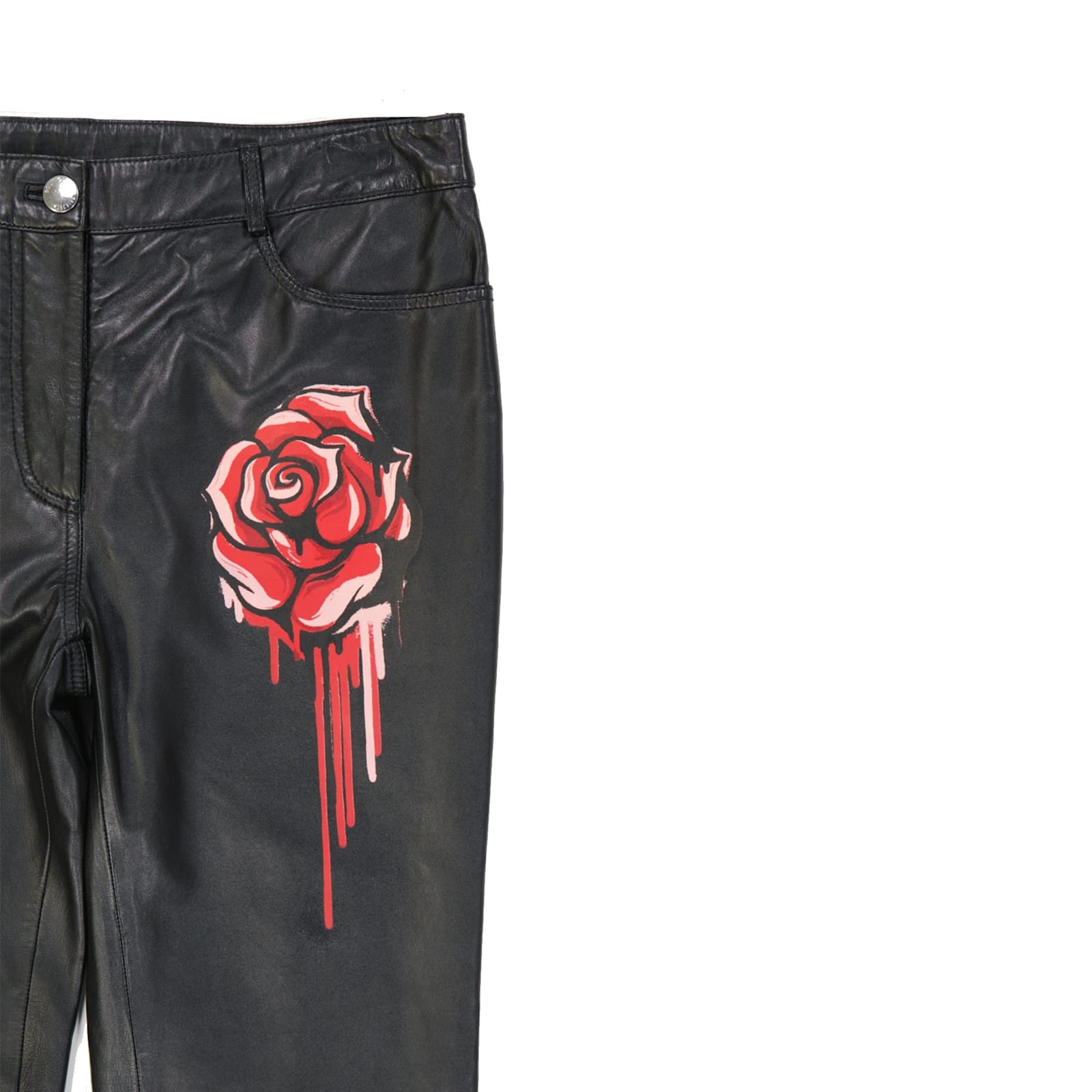 Boutique Moschino Boutique Leather Pants In Black