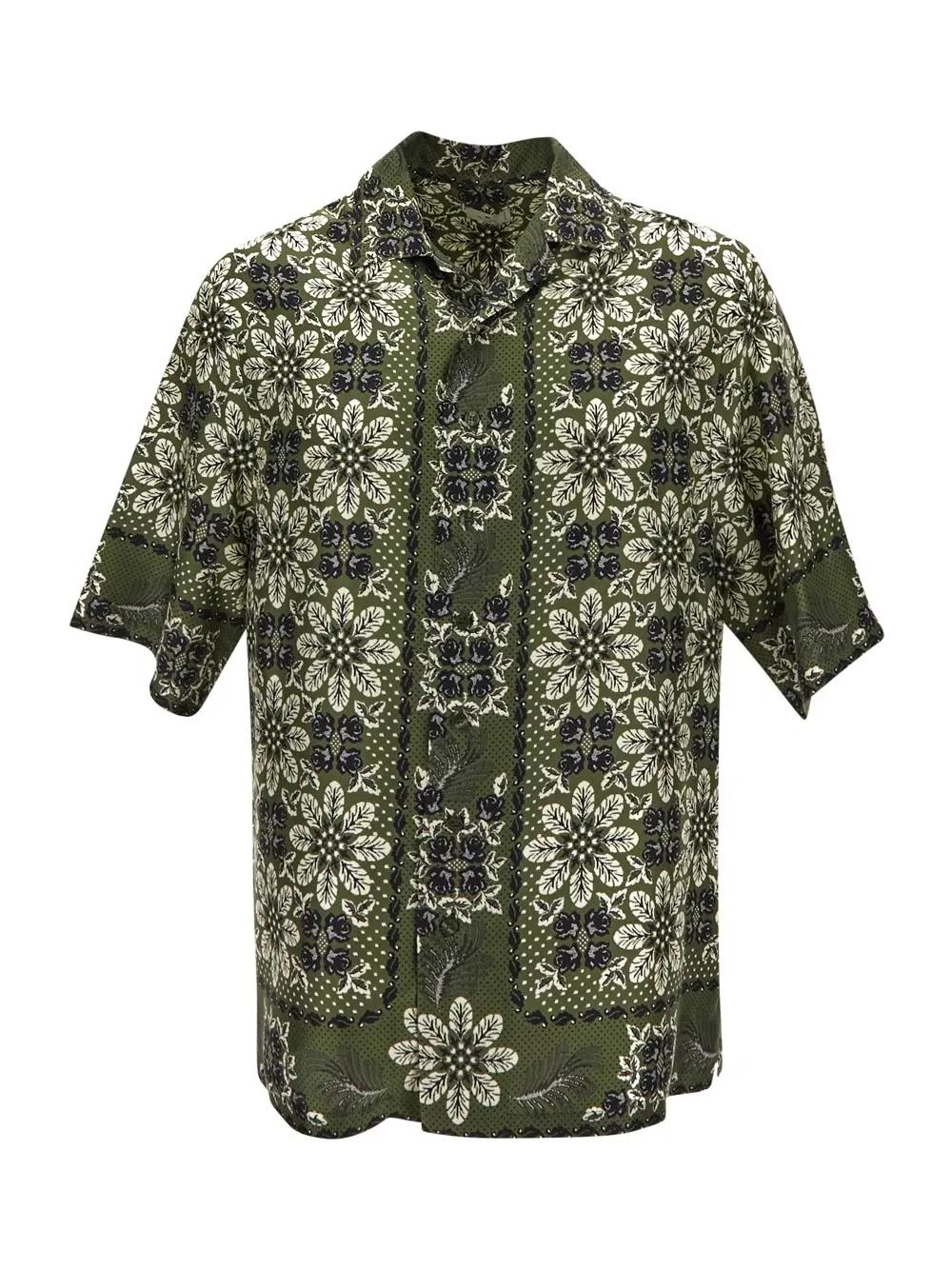 Shop Etro Printed Shirt In Verde