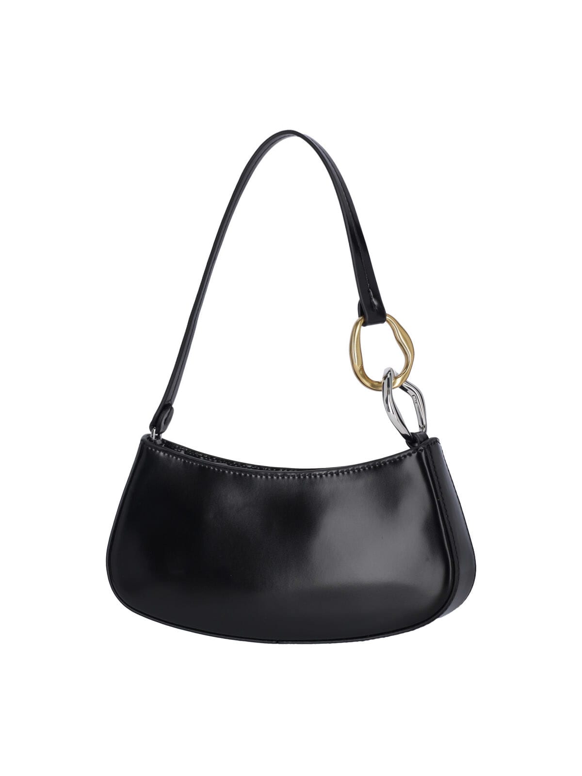 Staud Ollie Calfskin Chain Link Shoulder Bag In Black