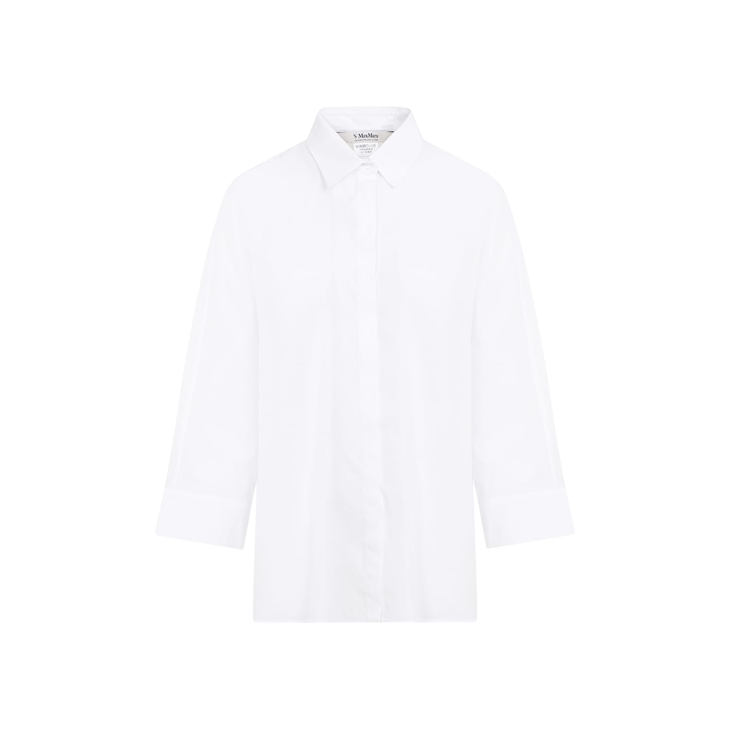 Shop 's Max Mara Delfina Popeline Shirt In Bianco