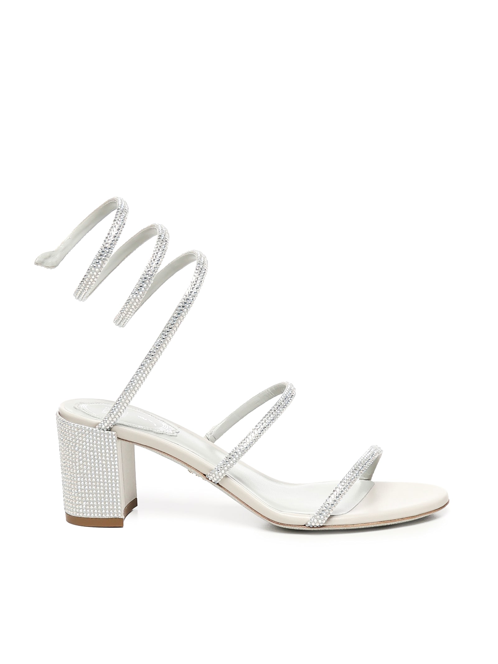 René Caovilla Cleo Satin Sandals With Crystals