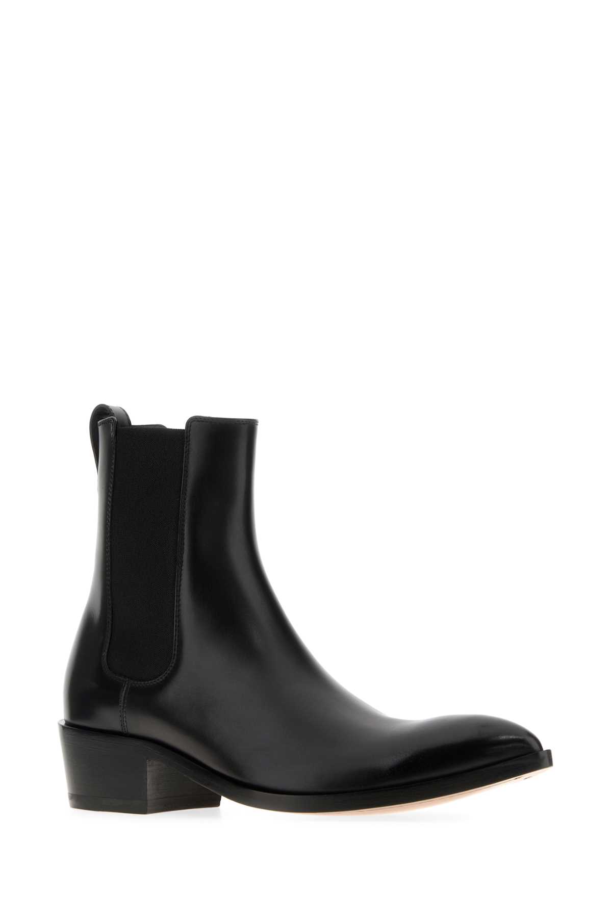Tom Ford Chelsea Boots With Pointed Toe And Block Heel In Black