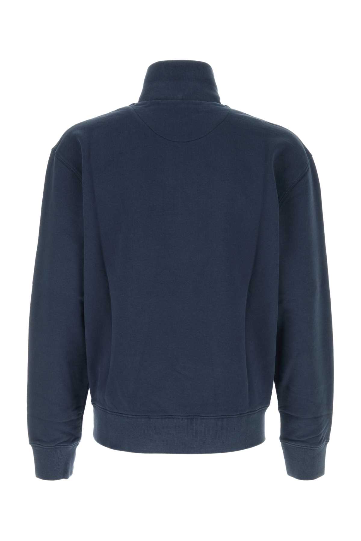 MAISON KITSUNÉ NAVY BLUE COTTON SWEATSHIRT 