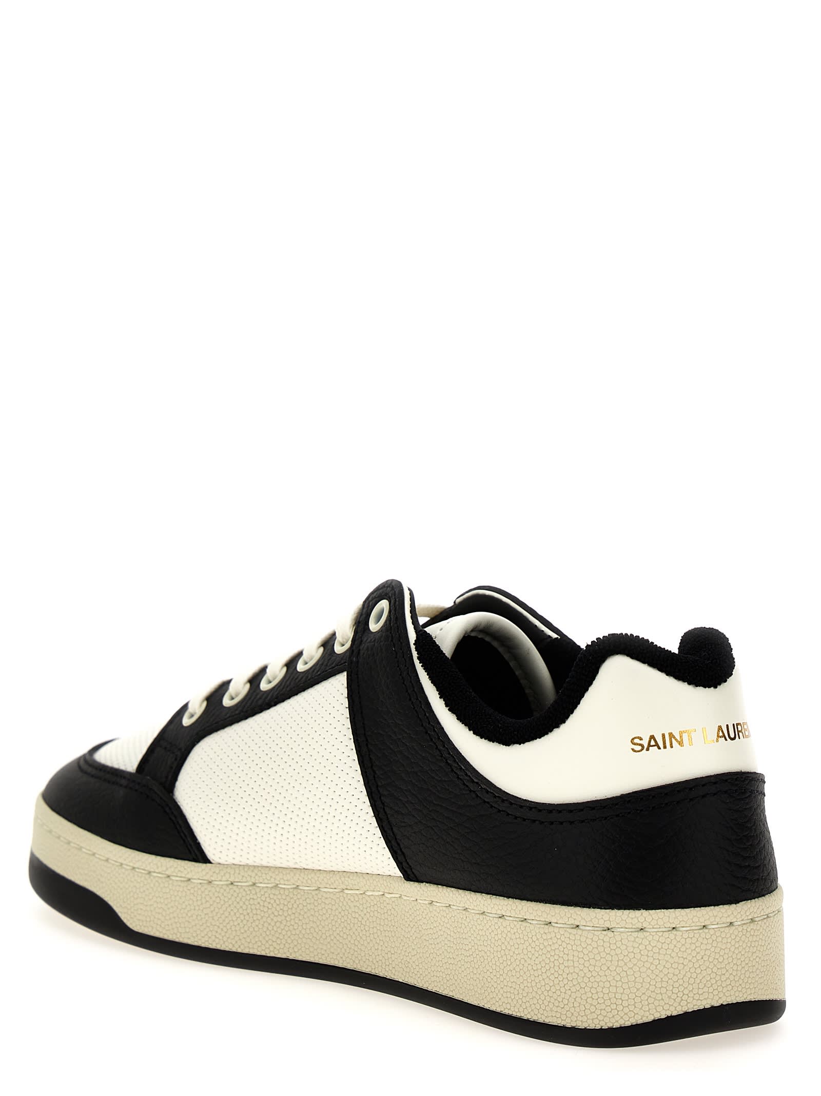 Shop Saint Laurent Sl/61 Sneakers In White/black