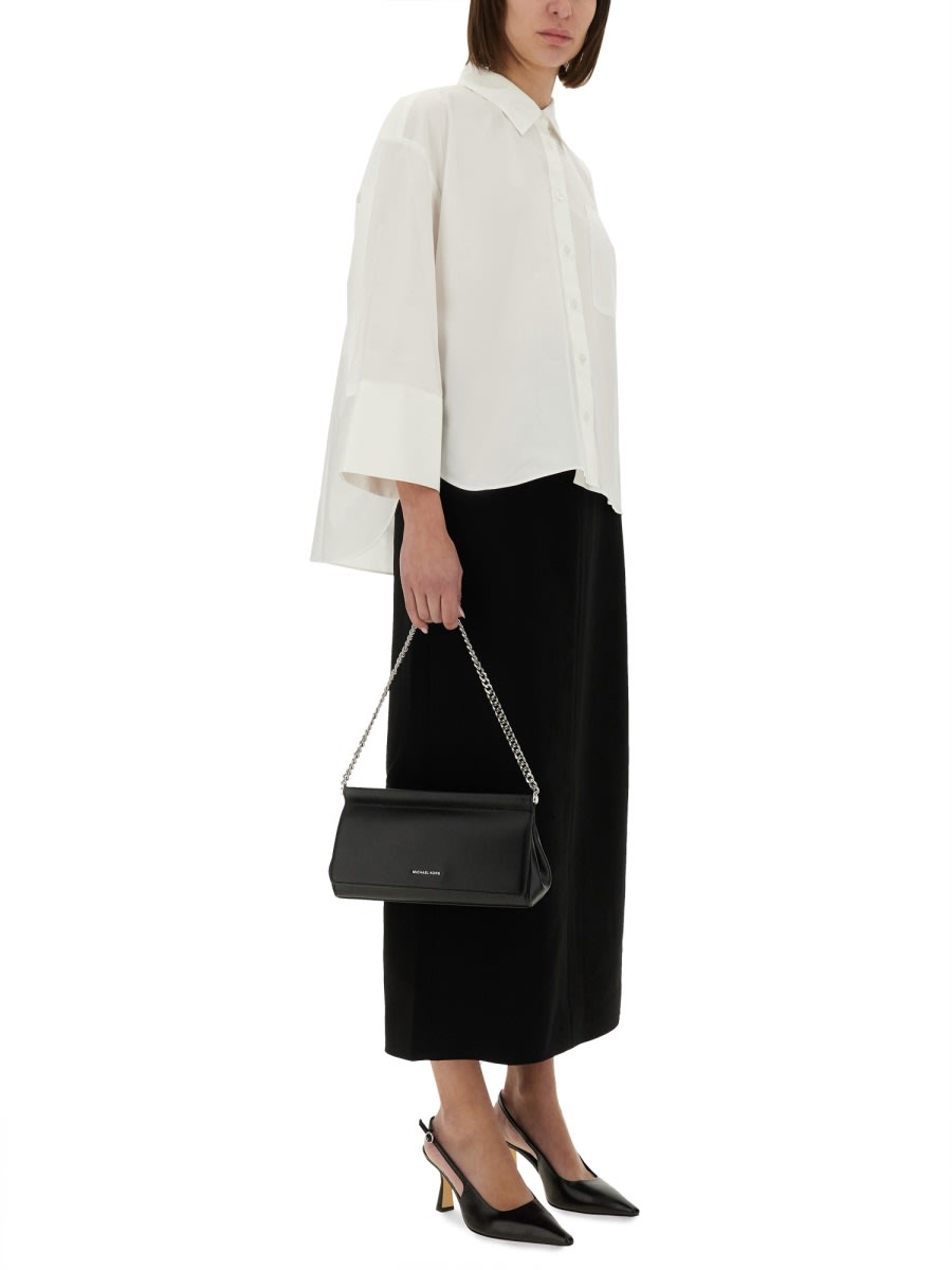 Michael Kors Textured Crepe Maxi Skirt In Black