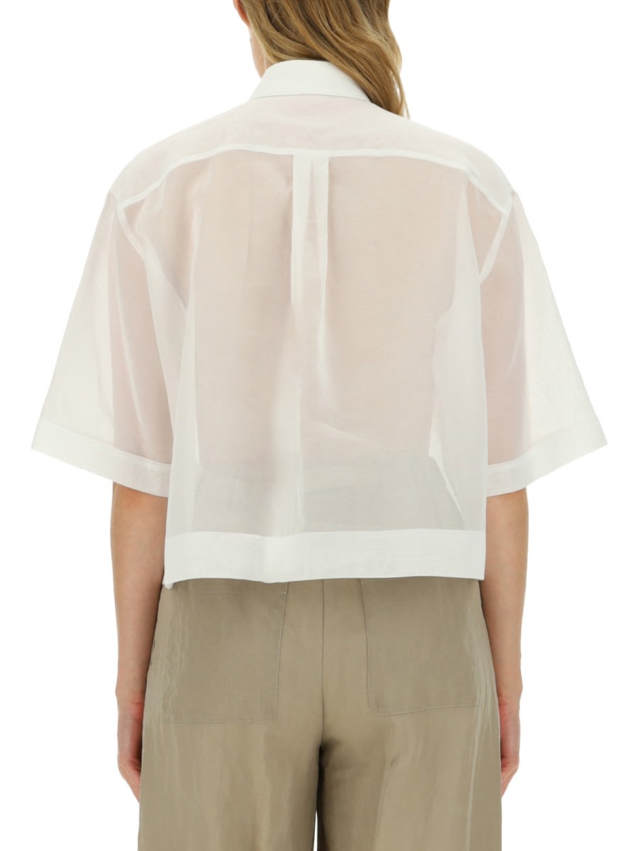 Shop Brunello Cucinelli Organza Shirt In White