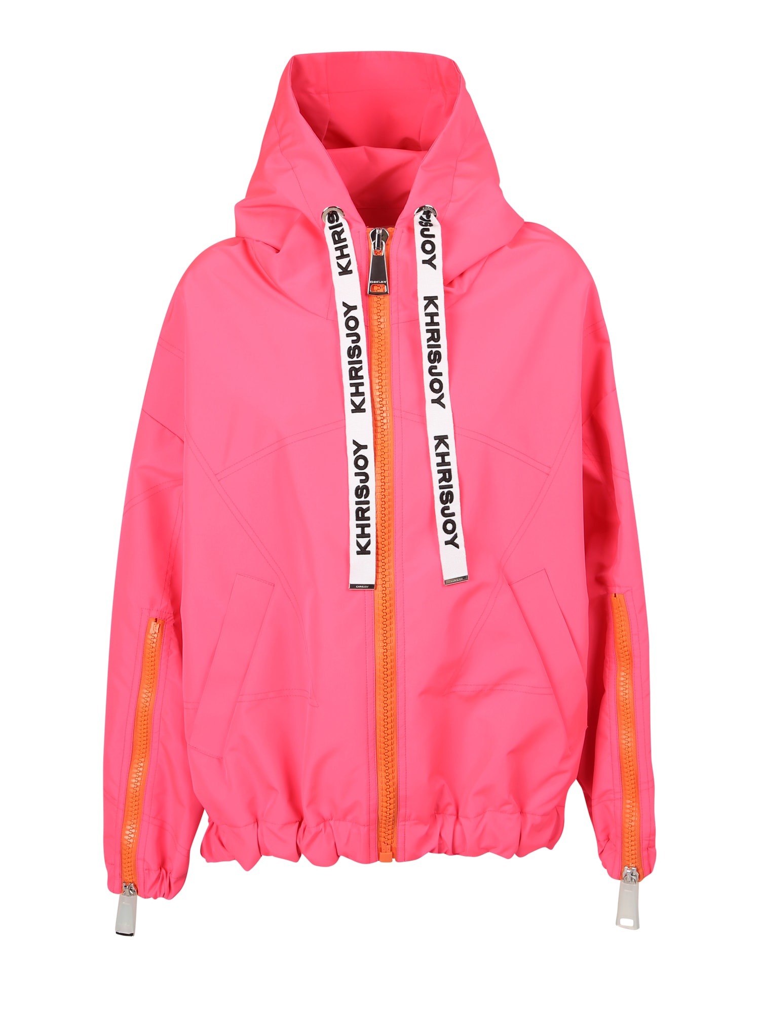 Shop Khrisjoy Logo-strap Hooded Jacket In Pink