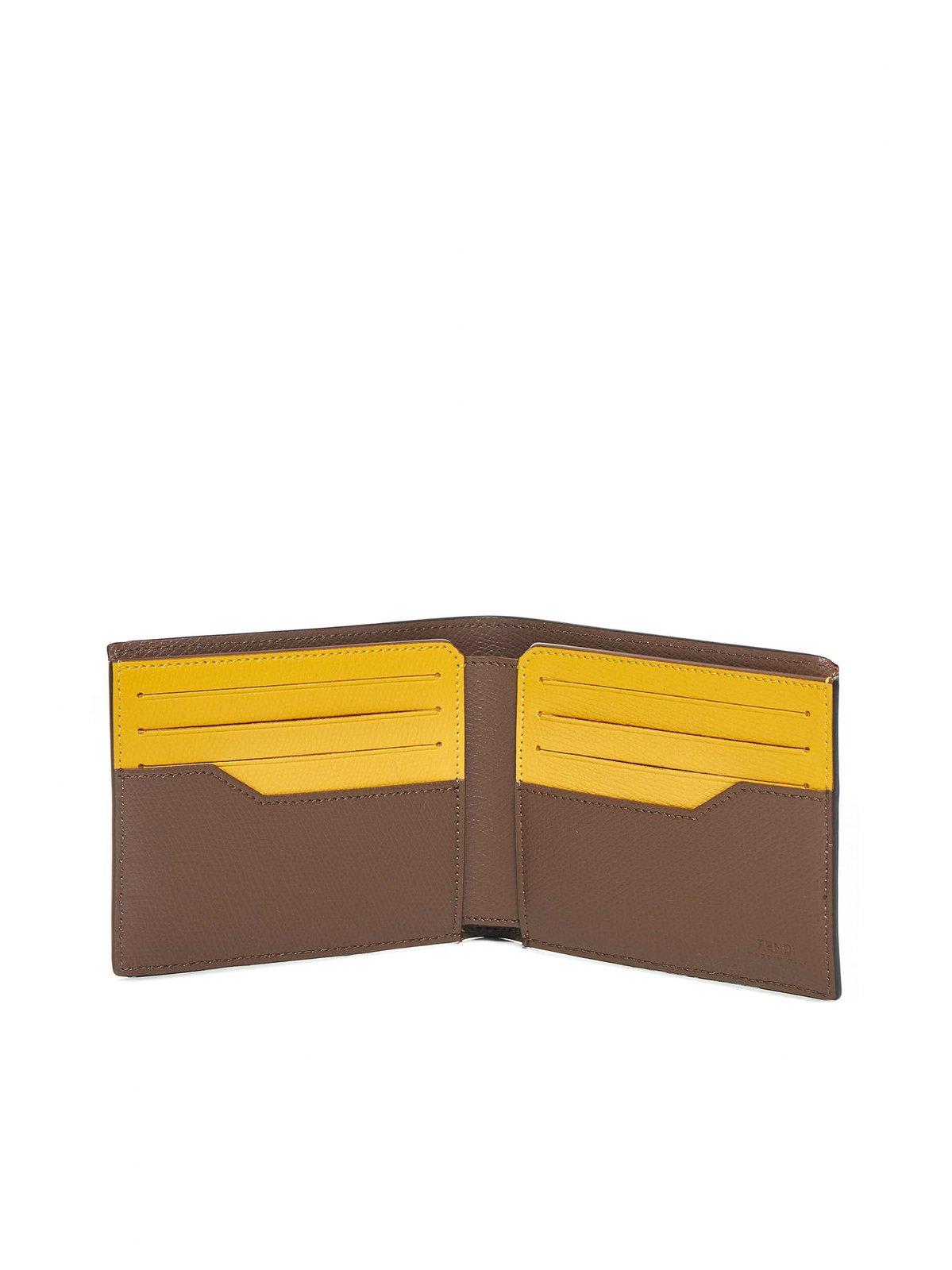 Shop Fendi Allover Ff Motif Bi-fold Wallet In Brown