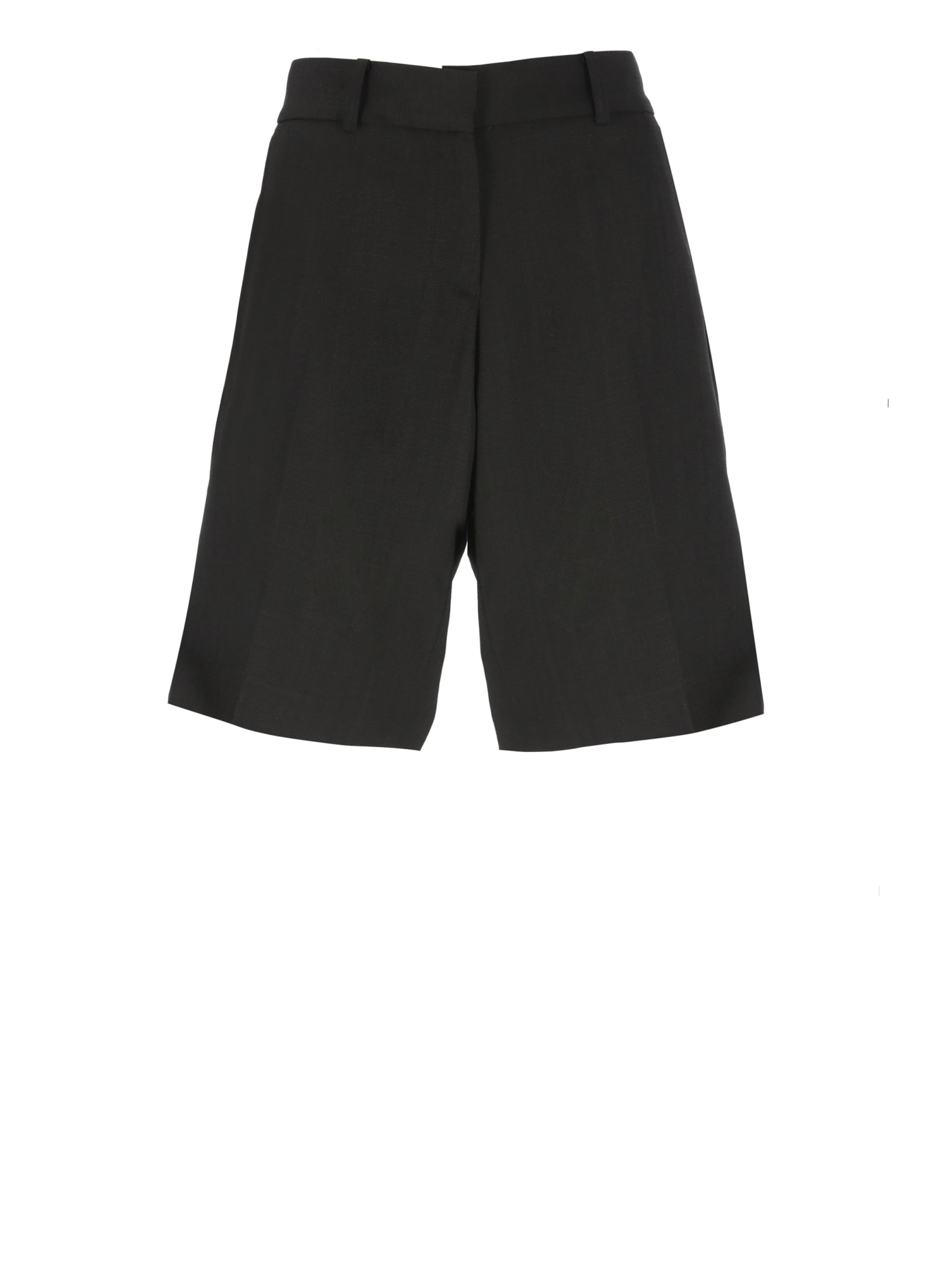 Shop Casablanca Viscose And Silk Shorts In Black