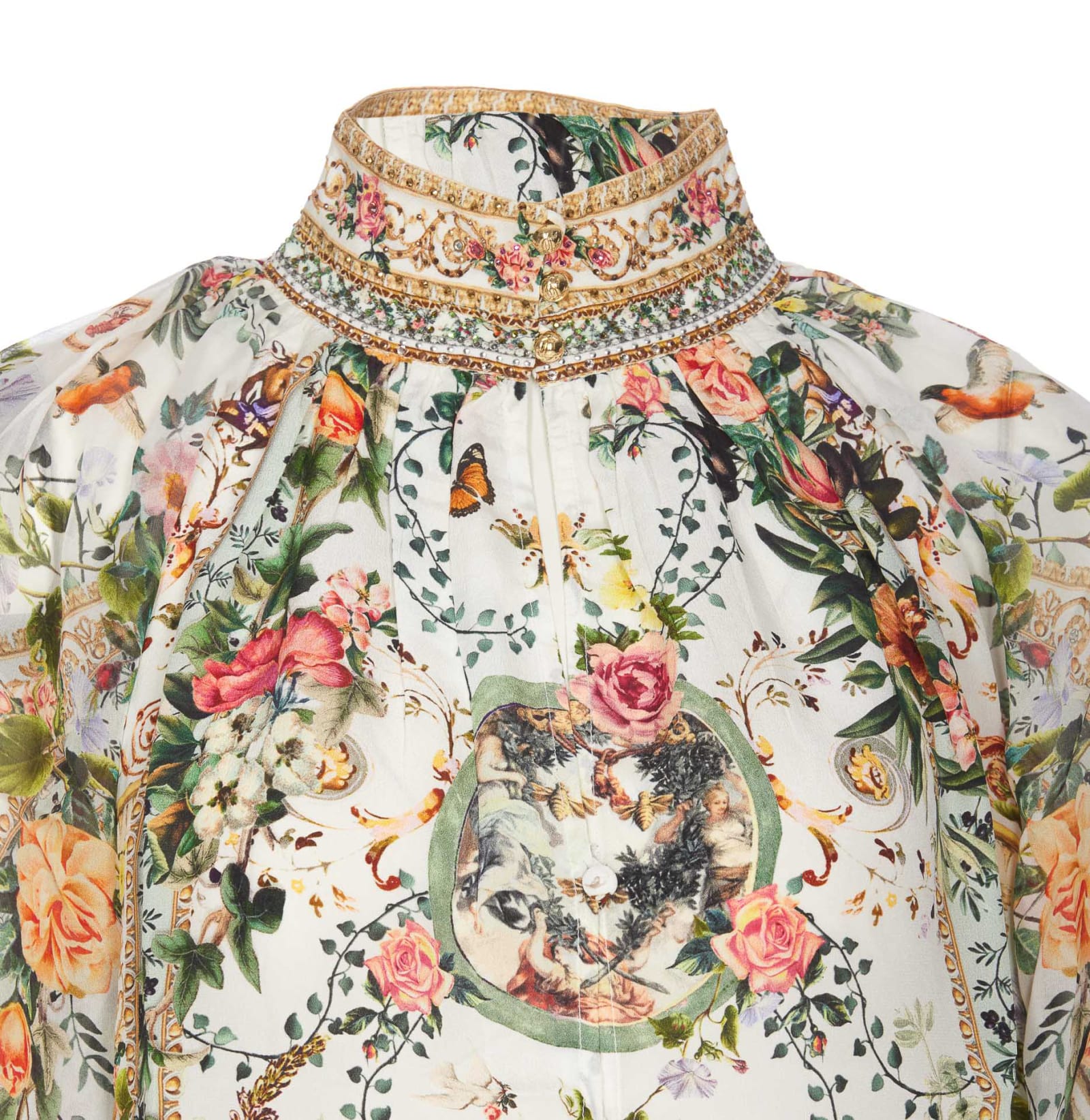 Shop Camilla Raglan Button Up Shirt In Multicolour