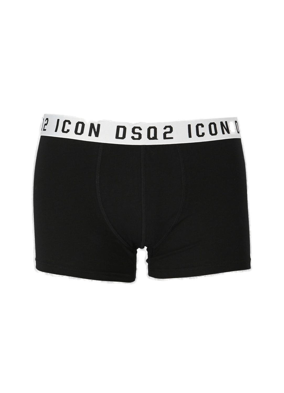 Shop Dsquared2 Logo Waistband Boxers In Nero E Bianco