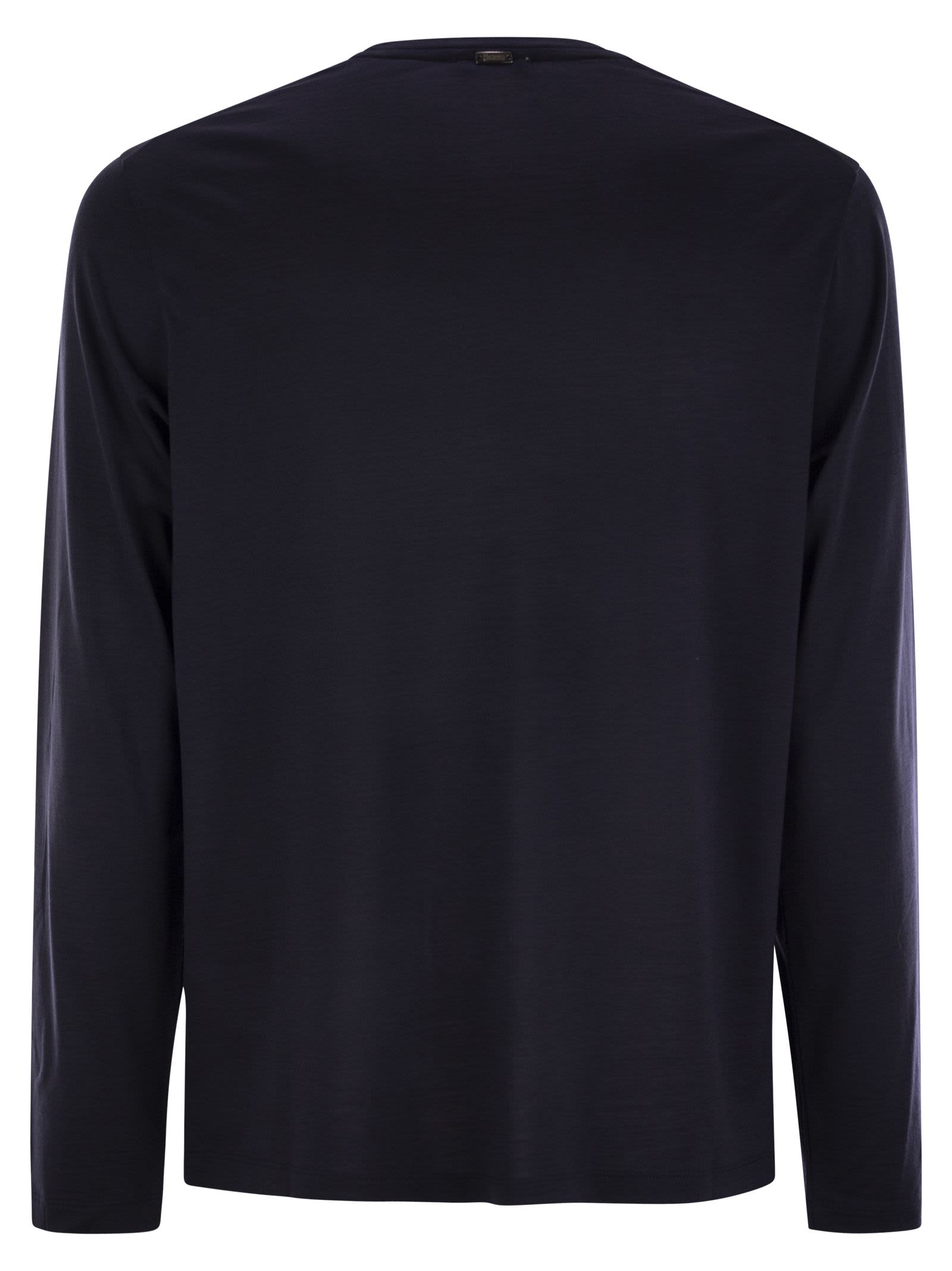 Shop Herno Wool Jersey T-shirt In Navy