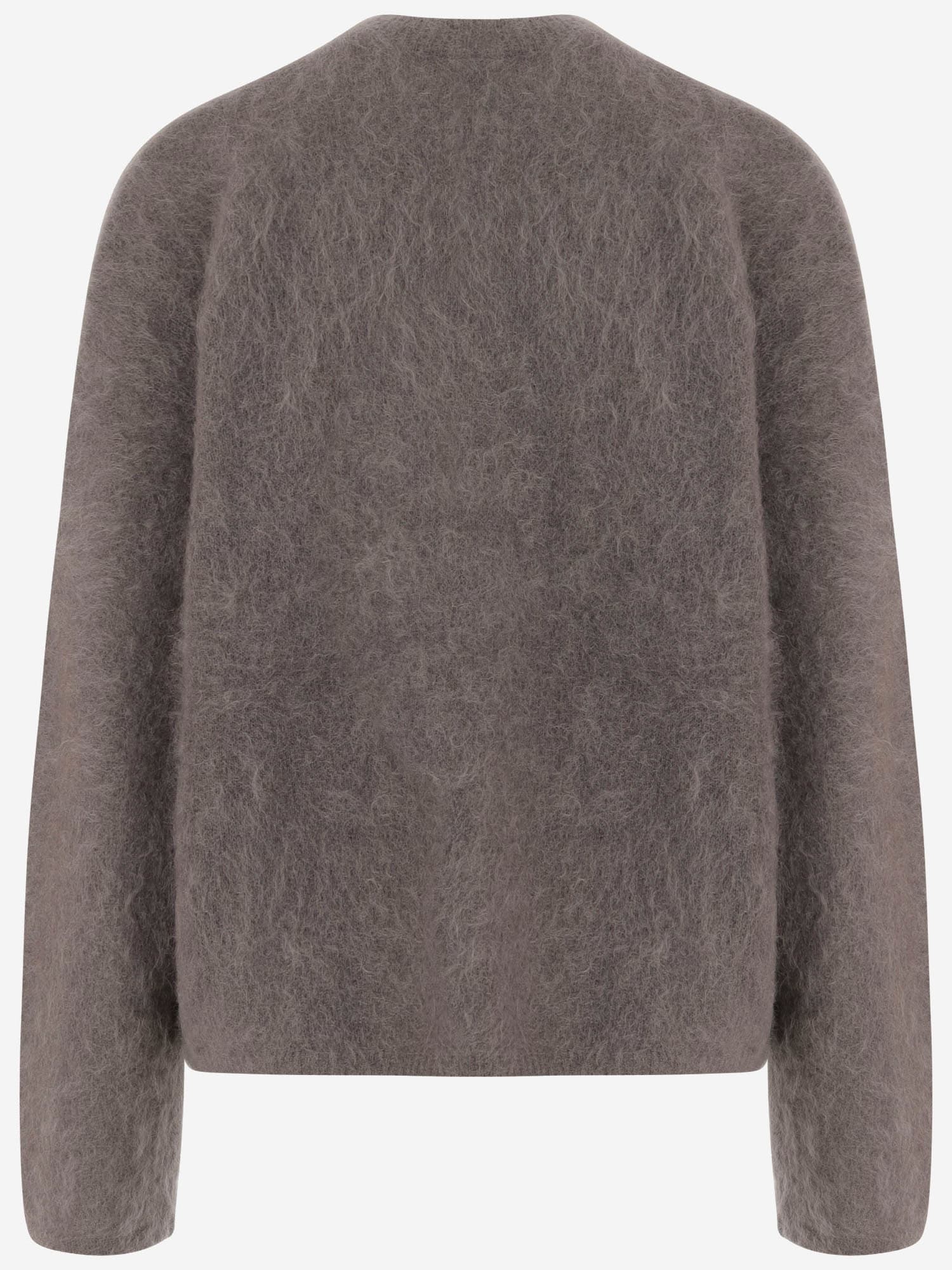 The Garment Stretch Mohair Blend Sweatshirt In Brown