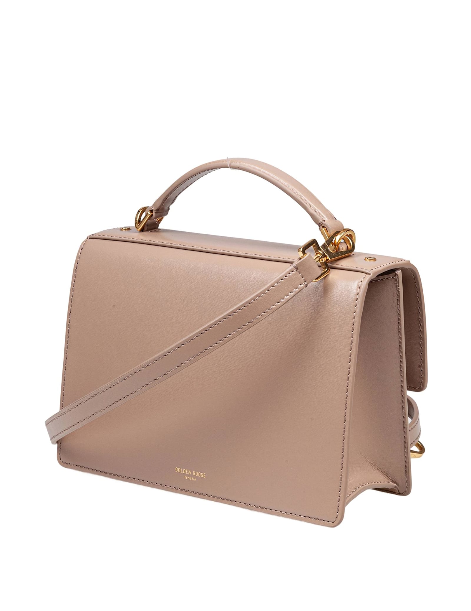 Golden Goose Venezia Handbag In Cappuccino Color Leather In Brown