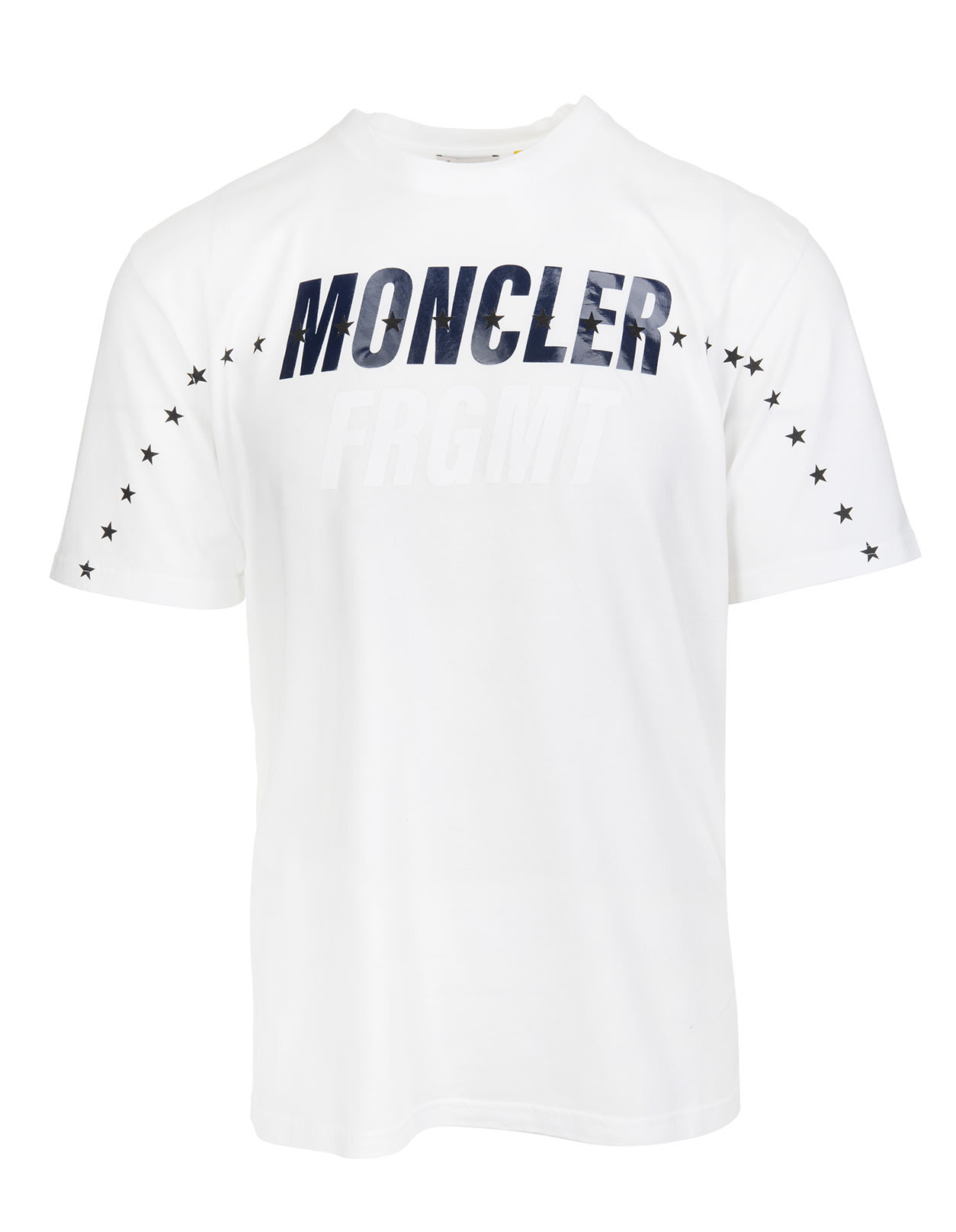 Moncler Man White Over Fit Frgmt T-shirt With Stars