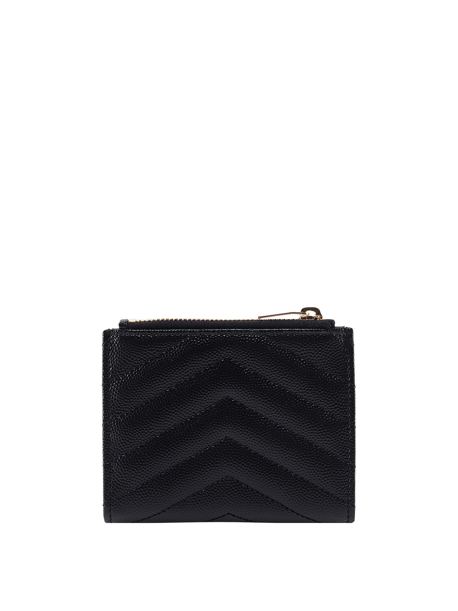 Saint Laurent Ysl Flap Python-Embossed Leather Card Holder Nero