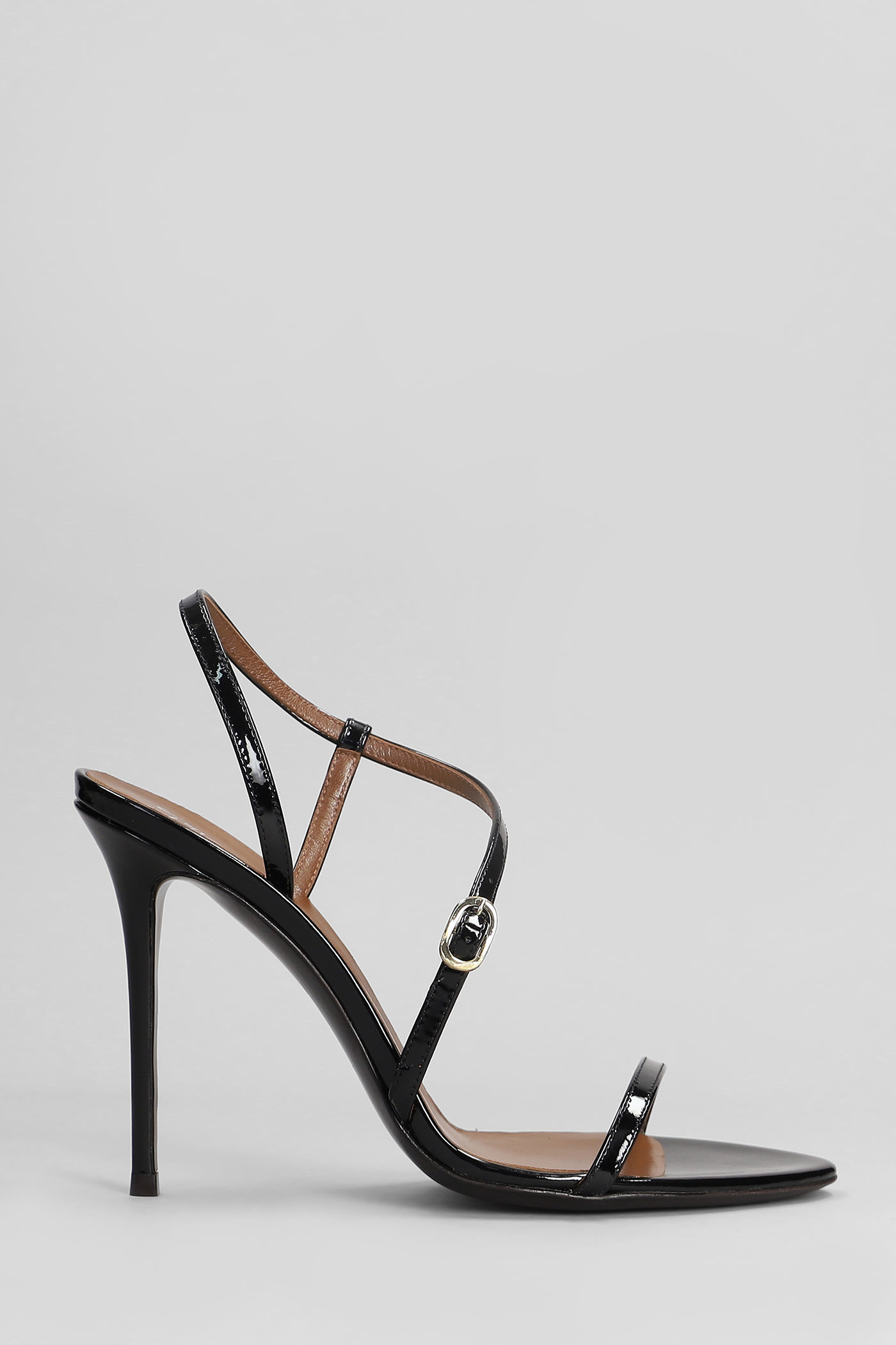 Audrinette 105 Sandals In Black Patent Leather