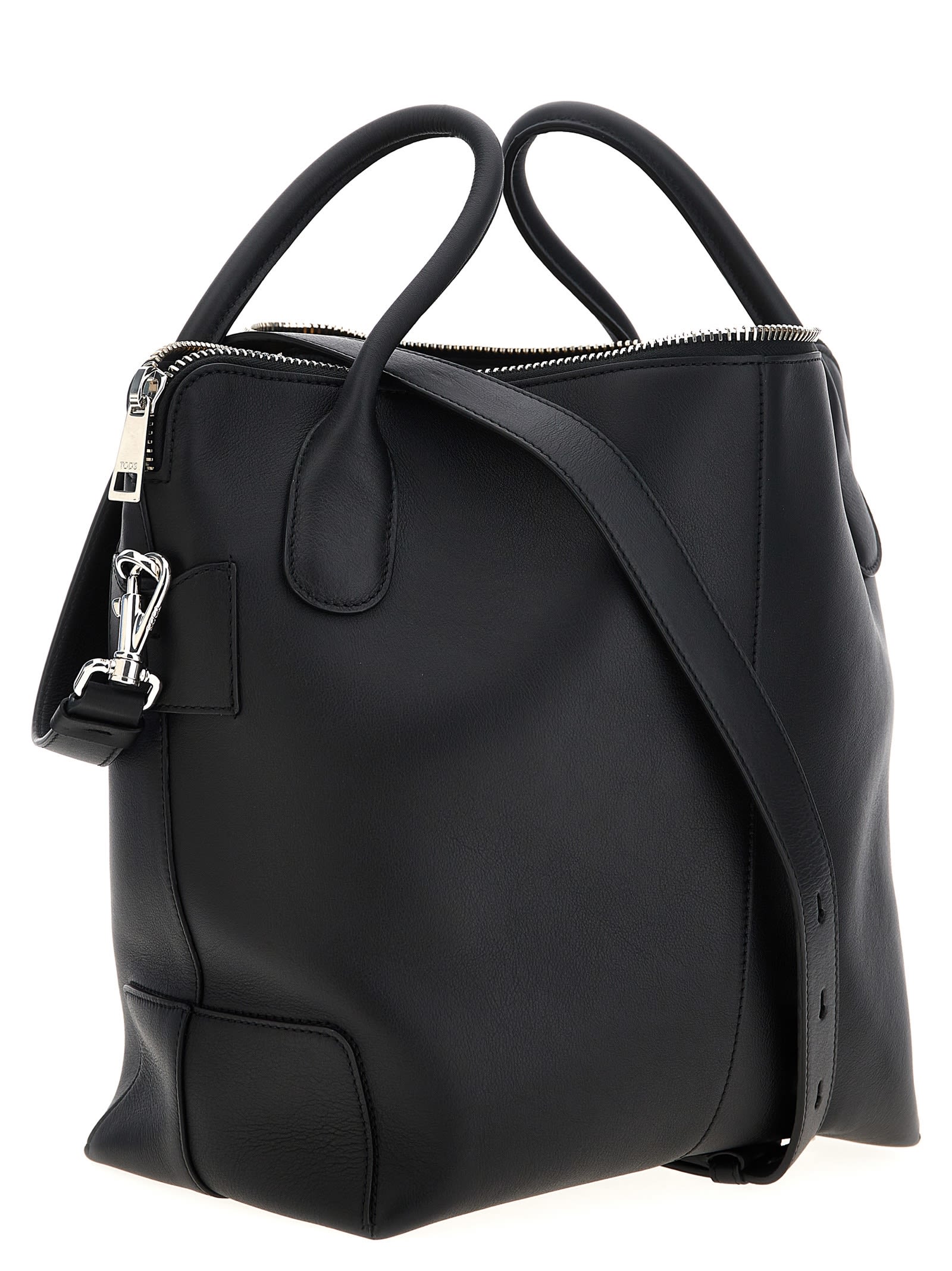 Shop Tod's Swing Medium Handbag In Black