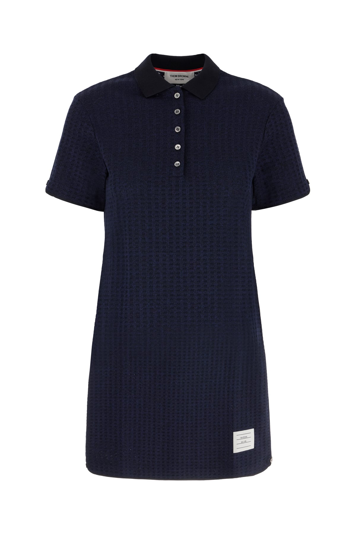 THOM BROWNE NAVY BLUE COTTON POLO DRESS 