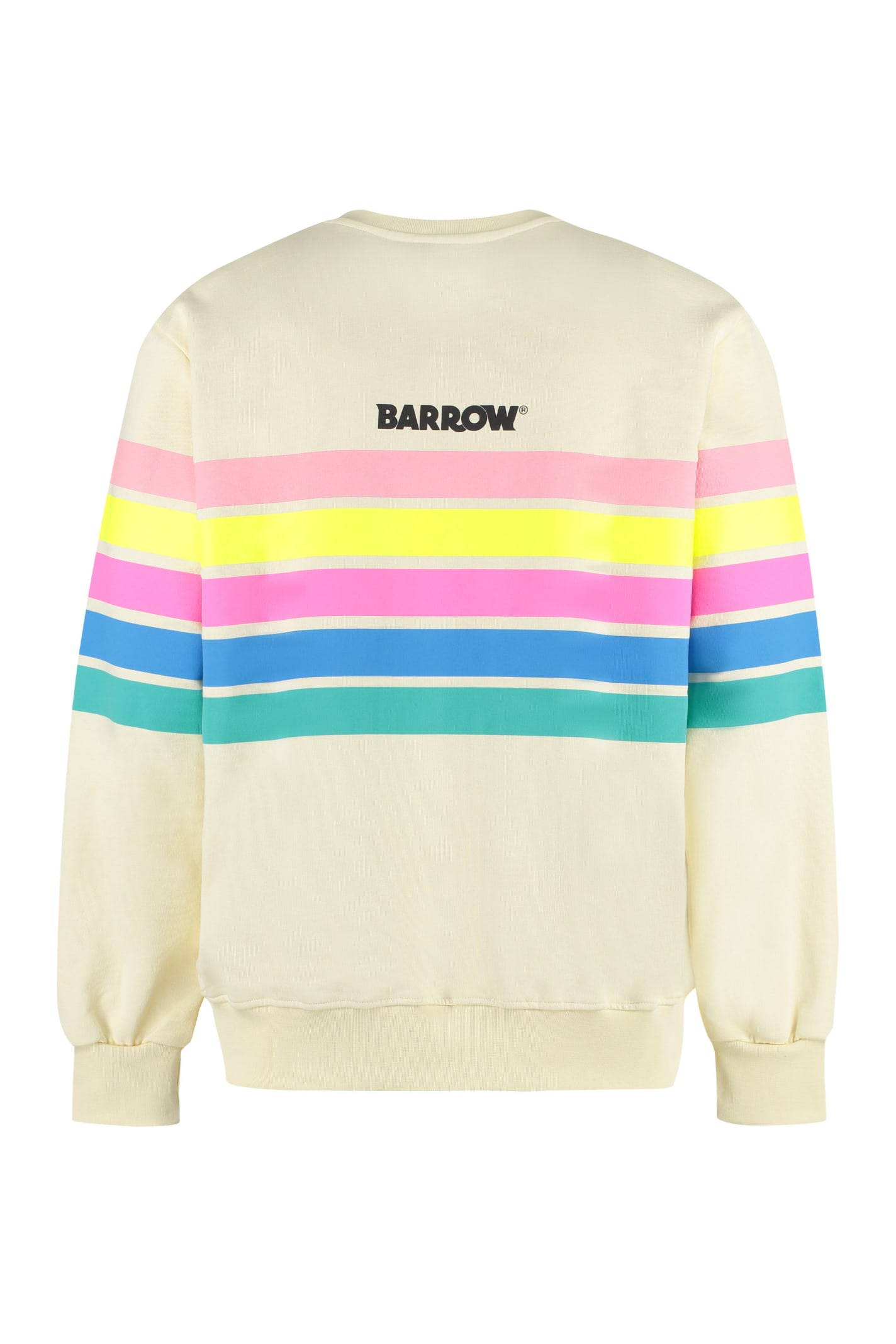Shop Barrow Printed Cotton Sweatshirt In Panna