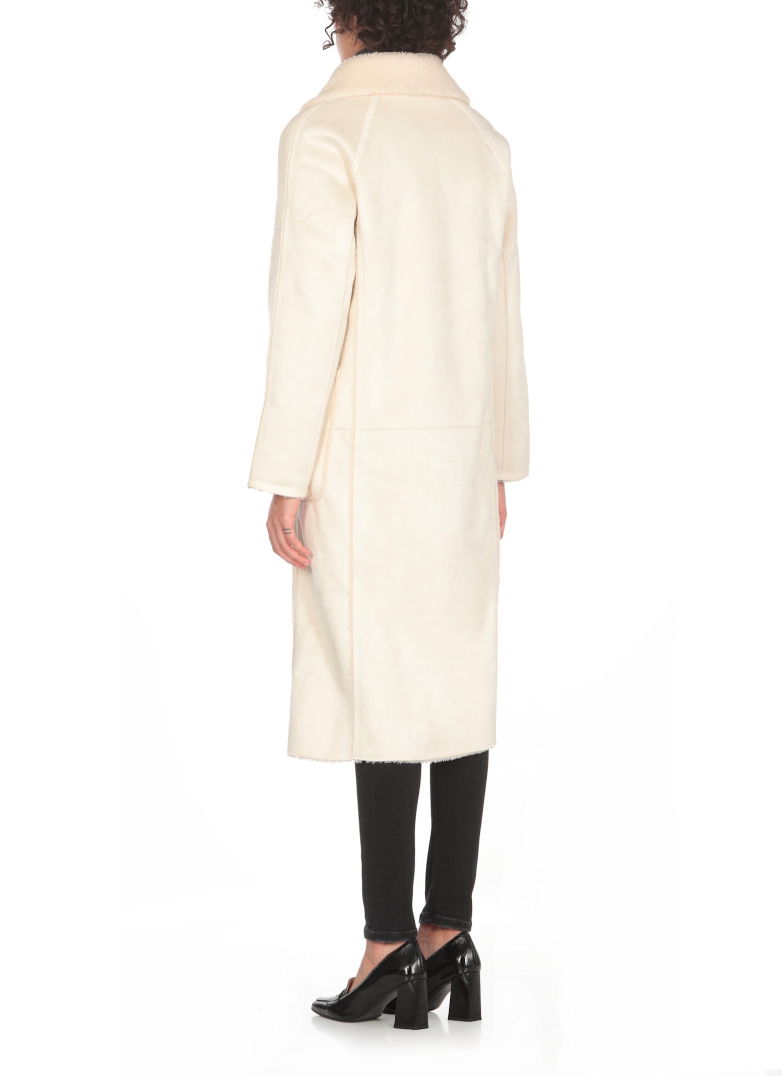 Shop Betta Corradi Synthetic Fur Coat In White