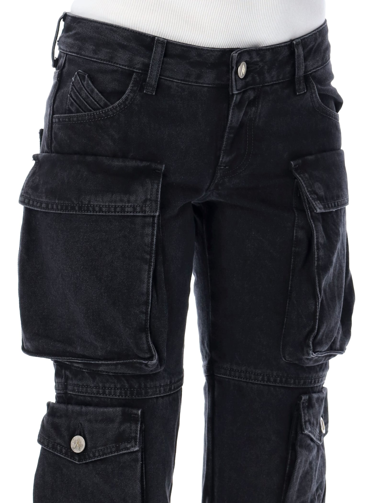 Shop Attico Essie Cargo Jeans In Black