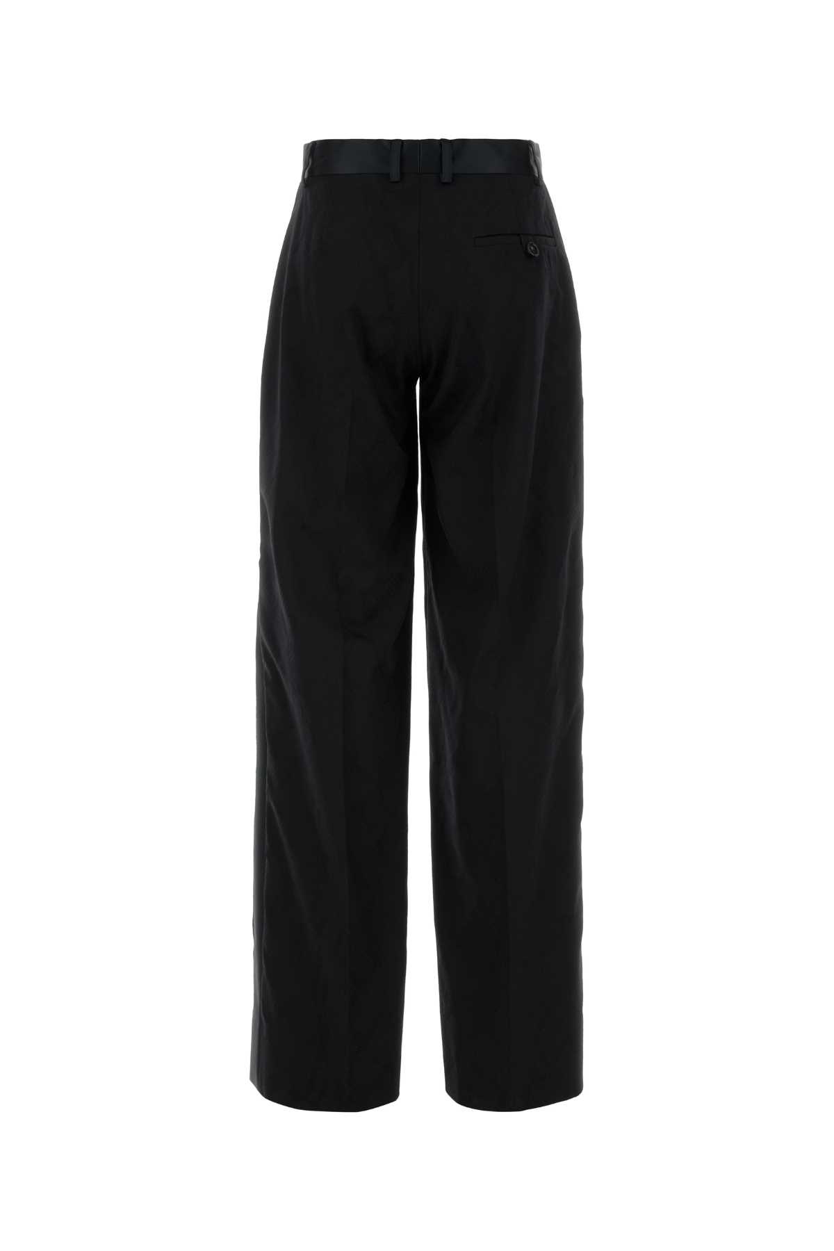 Stella Mccartney Black Wool Wide-leg Pant In Black