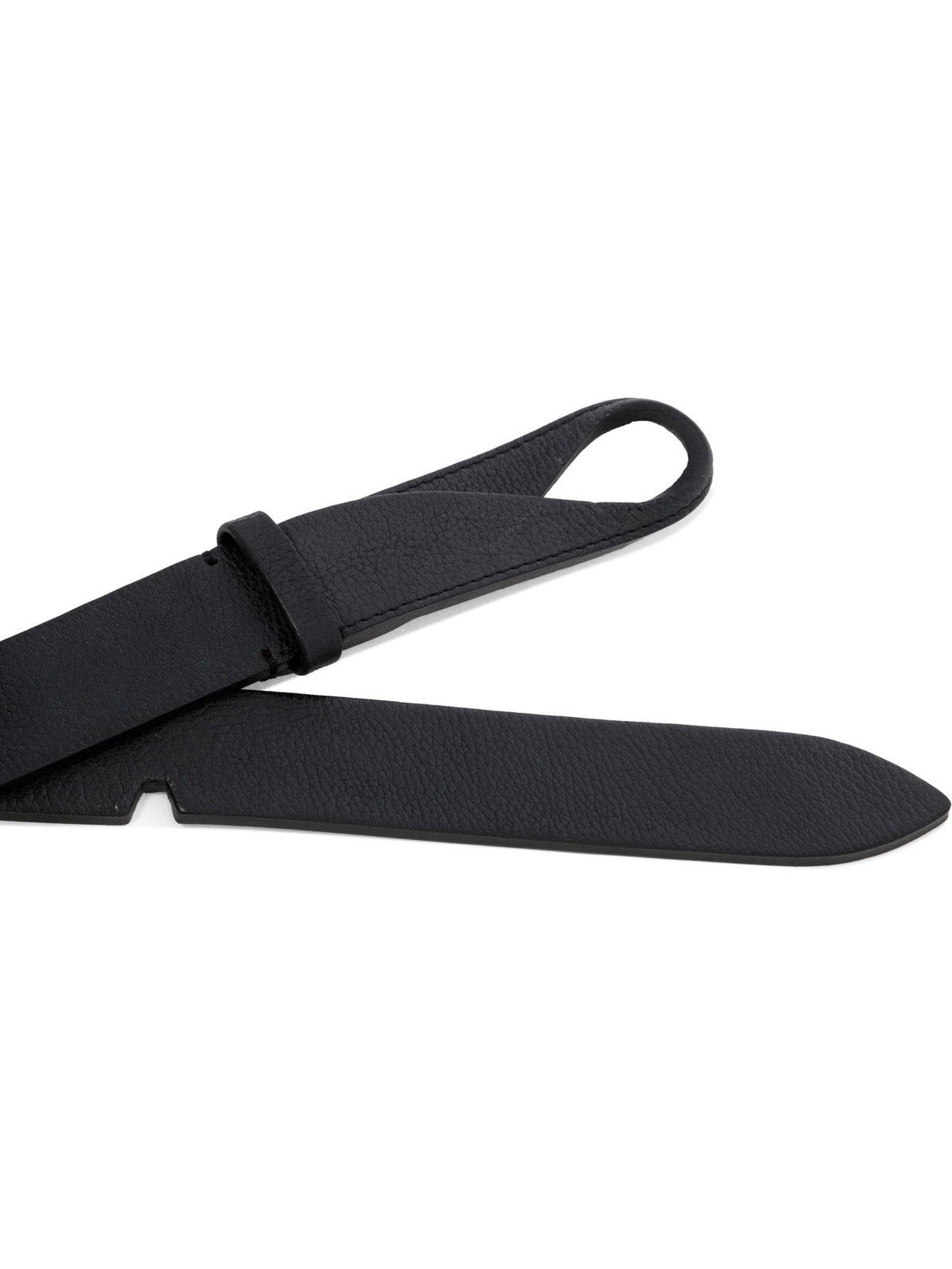 Orciani Chevrette Nobuckle Belt In Nero