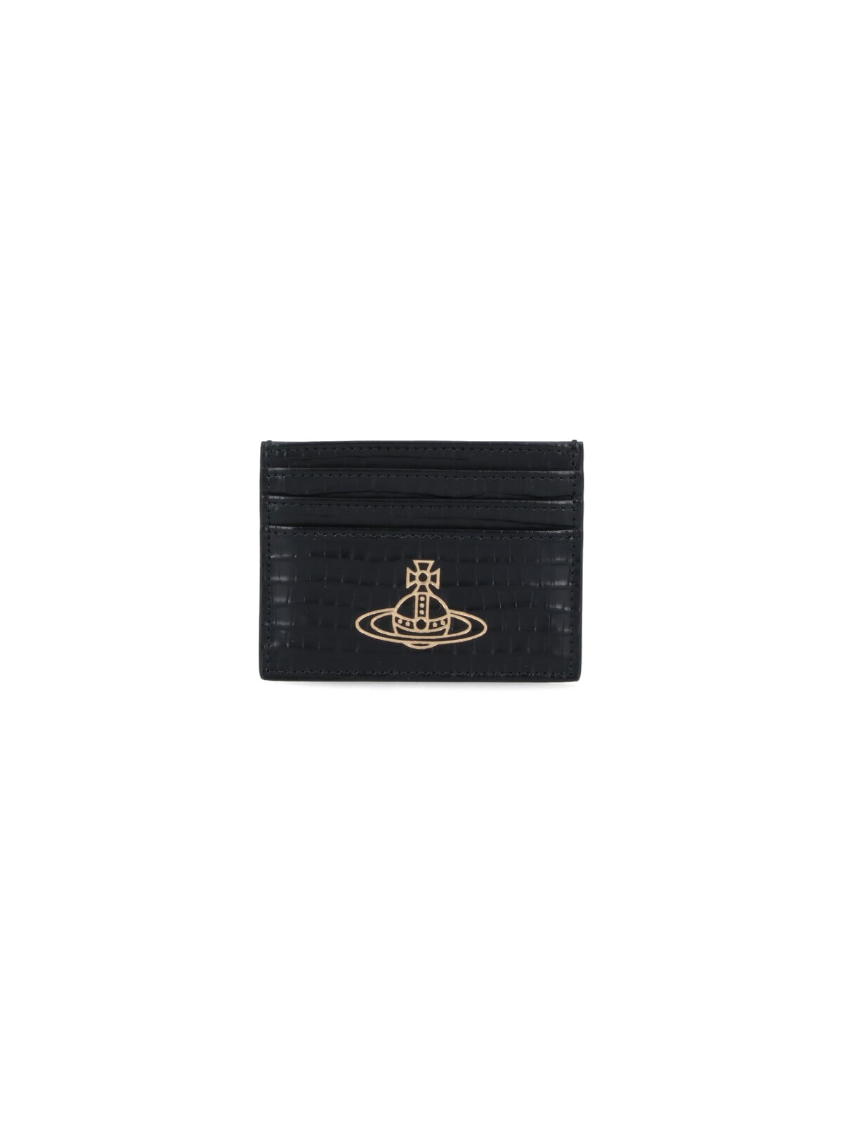 Vivienne Westwood Crocodile Texture Purses And Cardholders Collection In Black