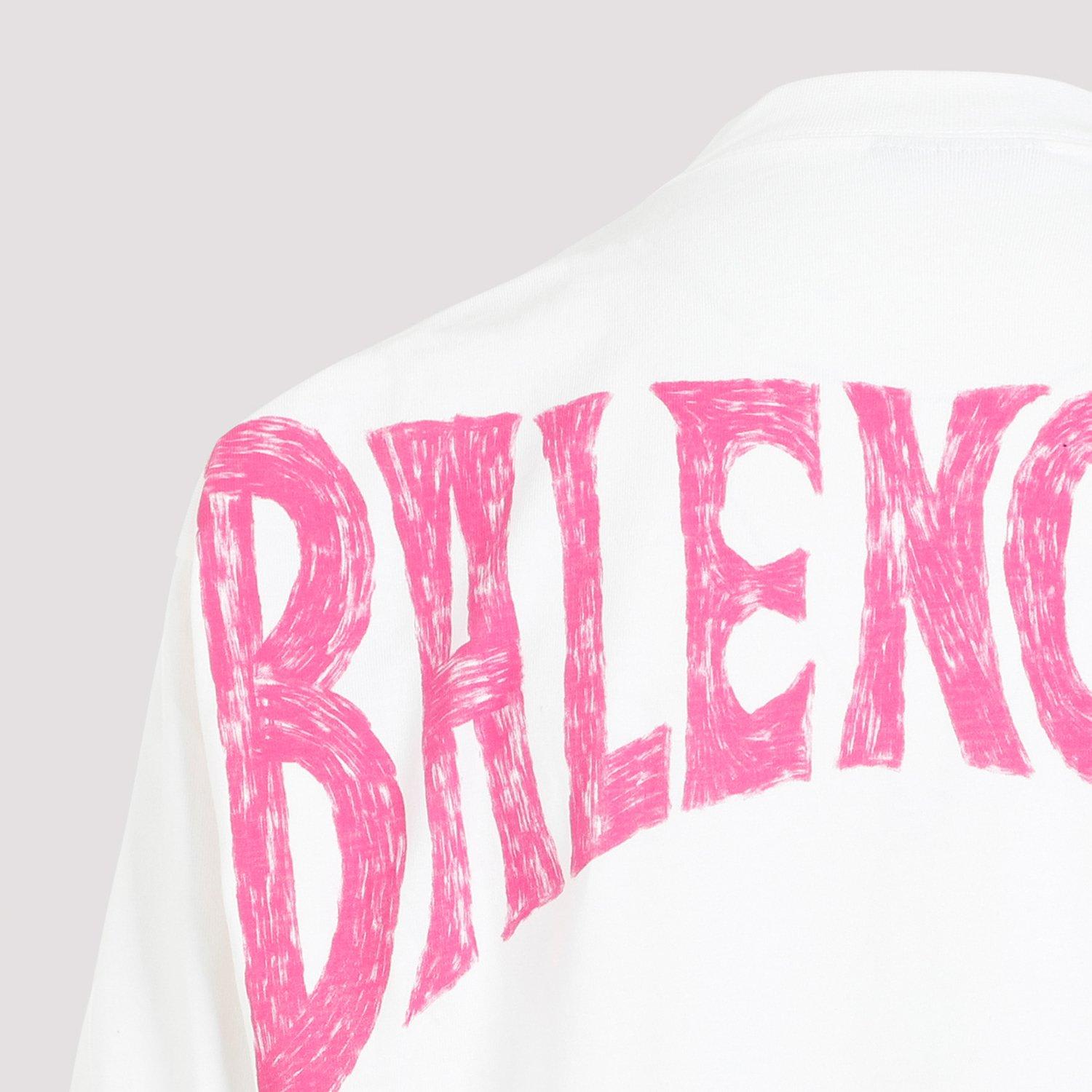 Shop Balenciaga Logo Printed Long-sleeved Shirt In White